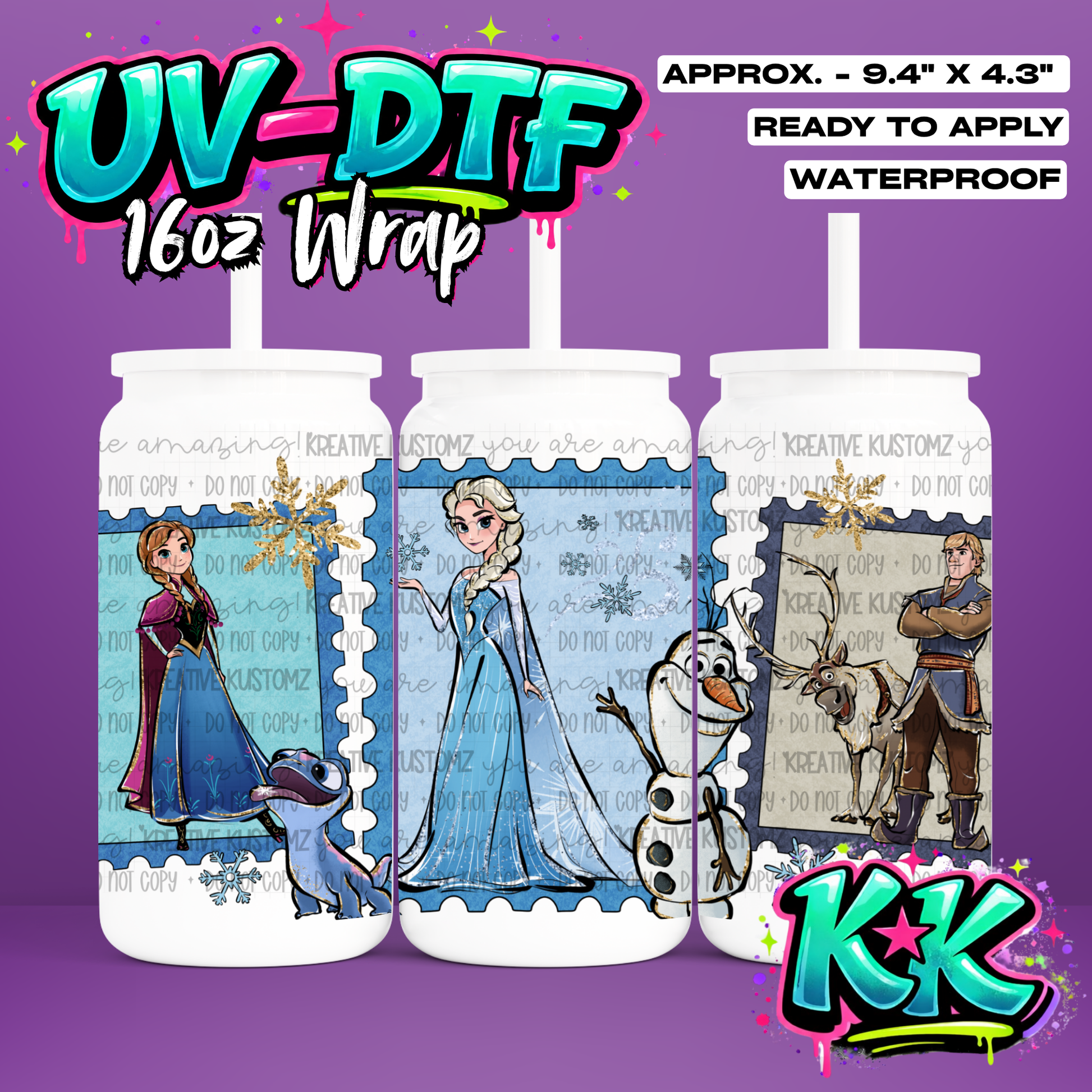 990 | UV DTF Cup Wrap for 16oz Libbey Glass