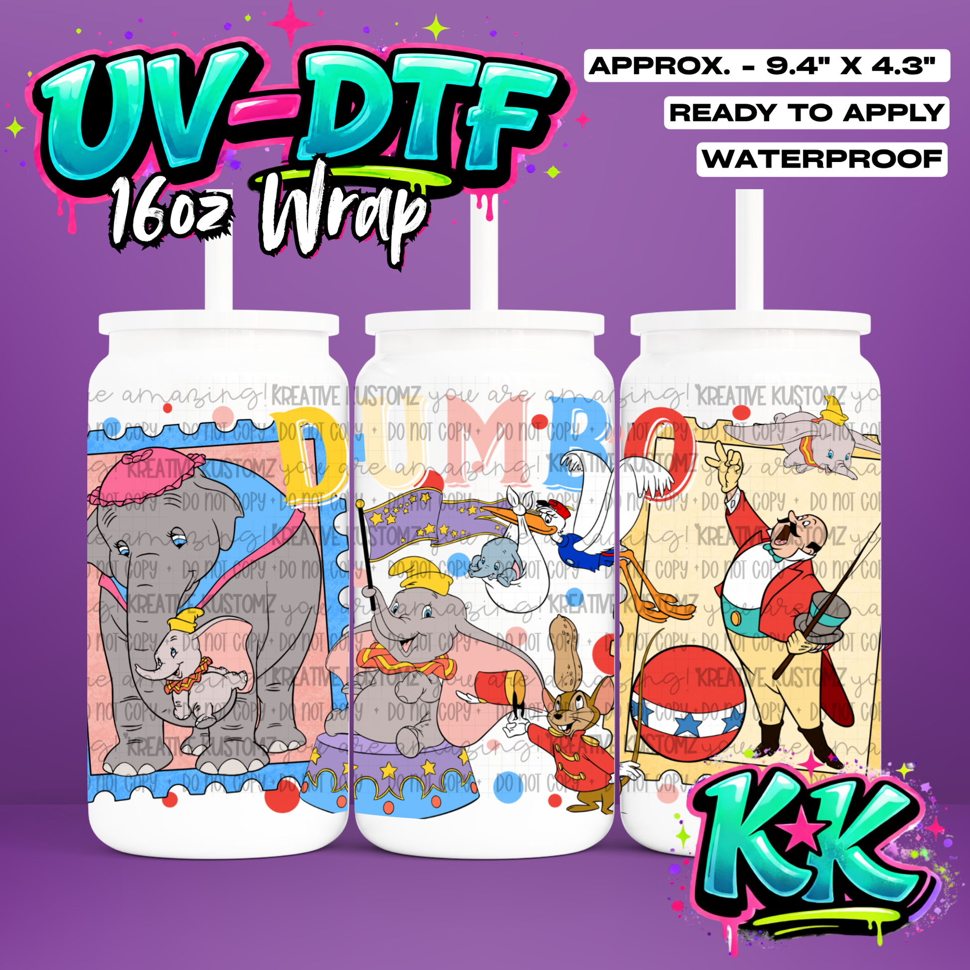 992 | UV DTF Cup Wrap for 16oz Libbey Glass