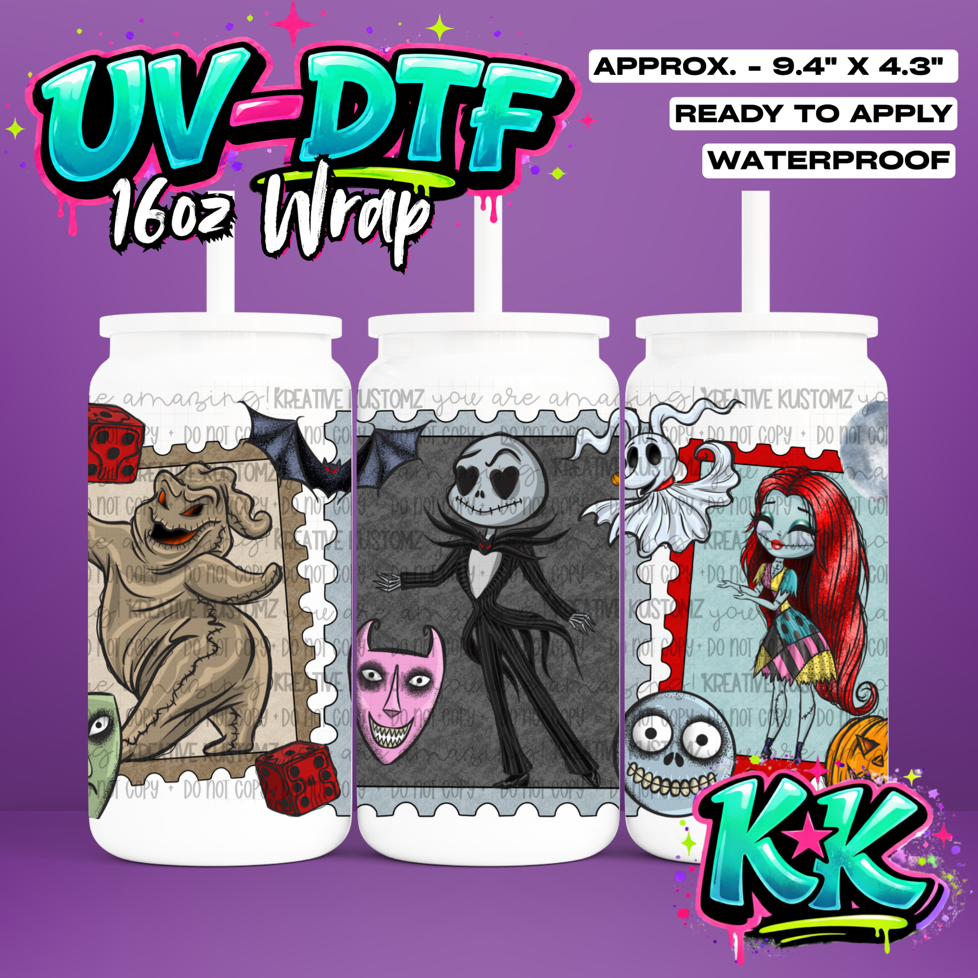 993 | UV DTF Cup Wrap for 16oz Libbey Glass