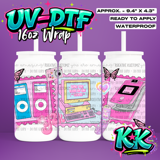 998 | UV DTF Cup Wrap for 16oz Libbey Glass