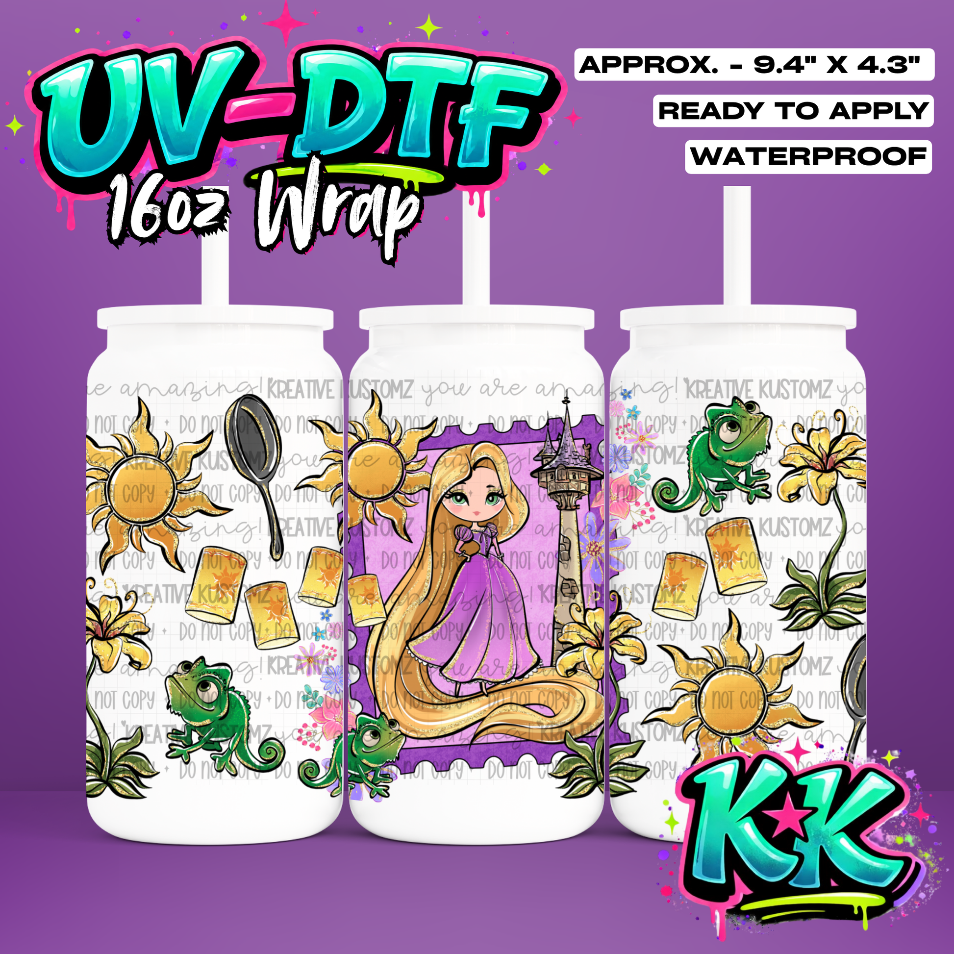 1000 | UV DTF Cup Wrap for 16oz Libbey Glass