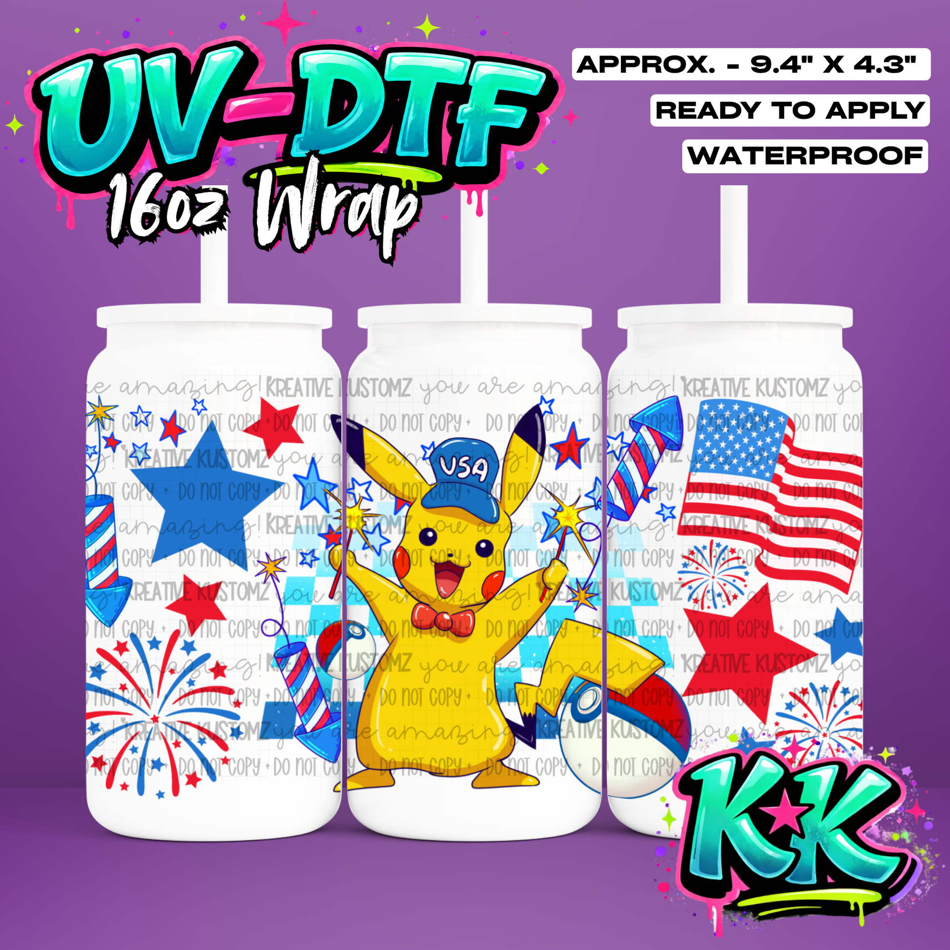 1003 | UV DTF Cup Wrap for 16oz Libbey Glass