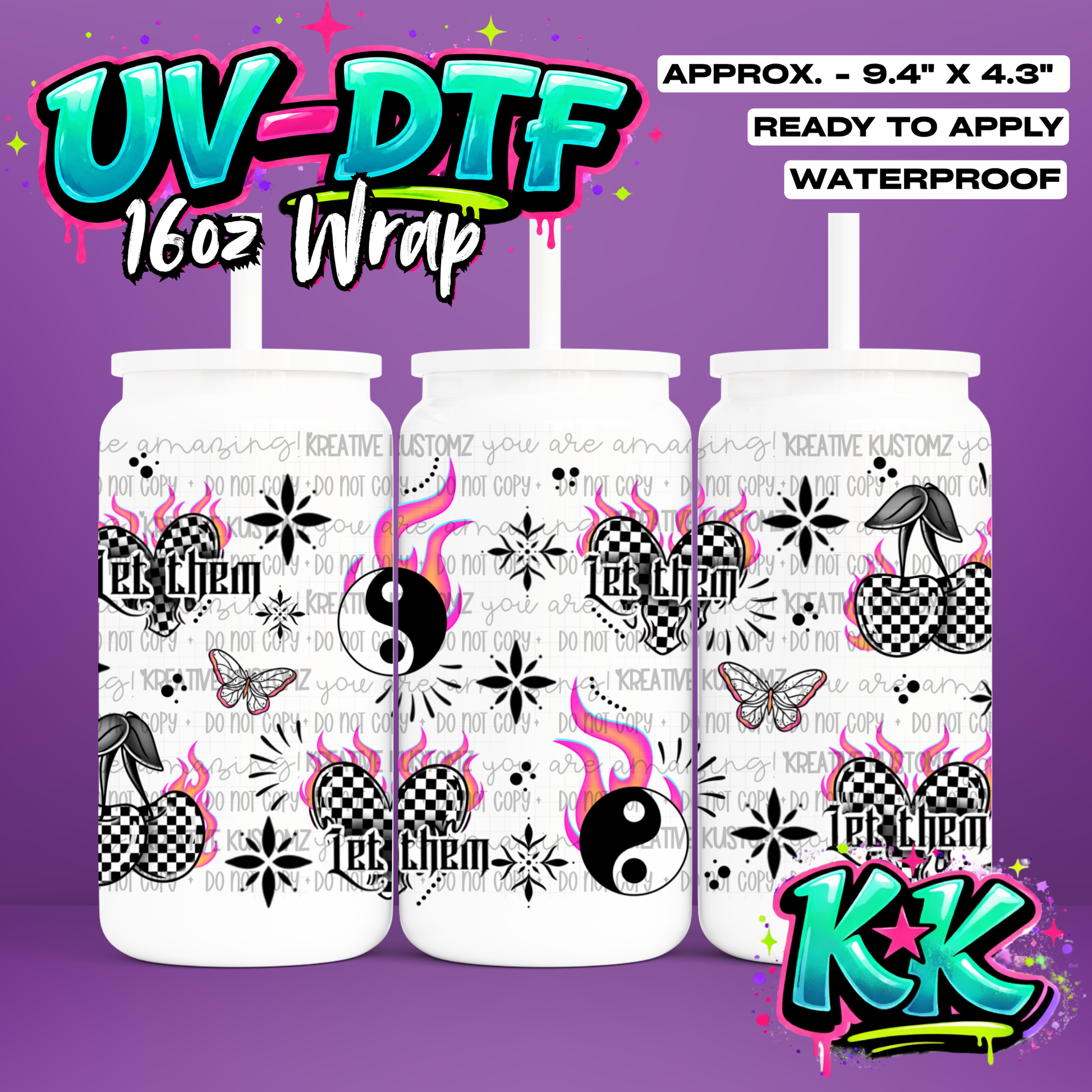 1008 | UV DTF Cup Wrap for 16oz Libbey Glass
