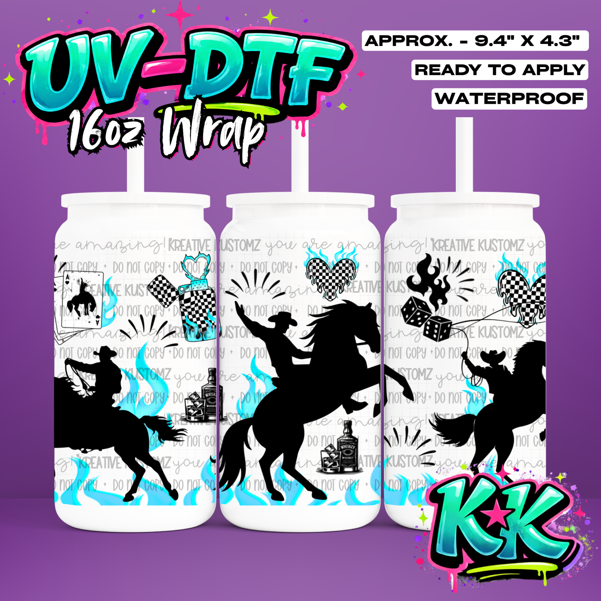 1009 | UV DTF Cup Wrap for 16oz Libbey Glass