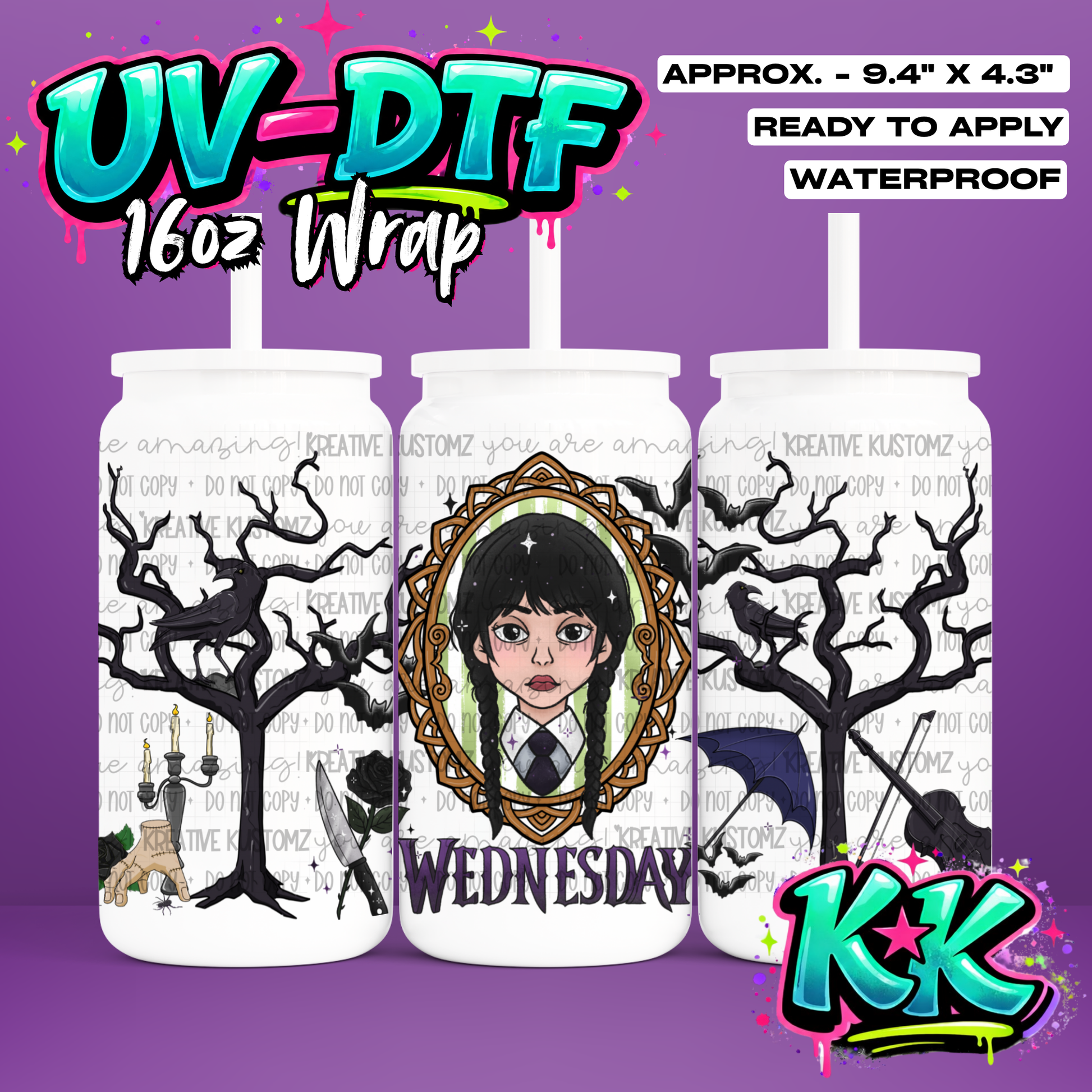 1013 | UV DTF Cup Wrap for 16oz Libbey Glass