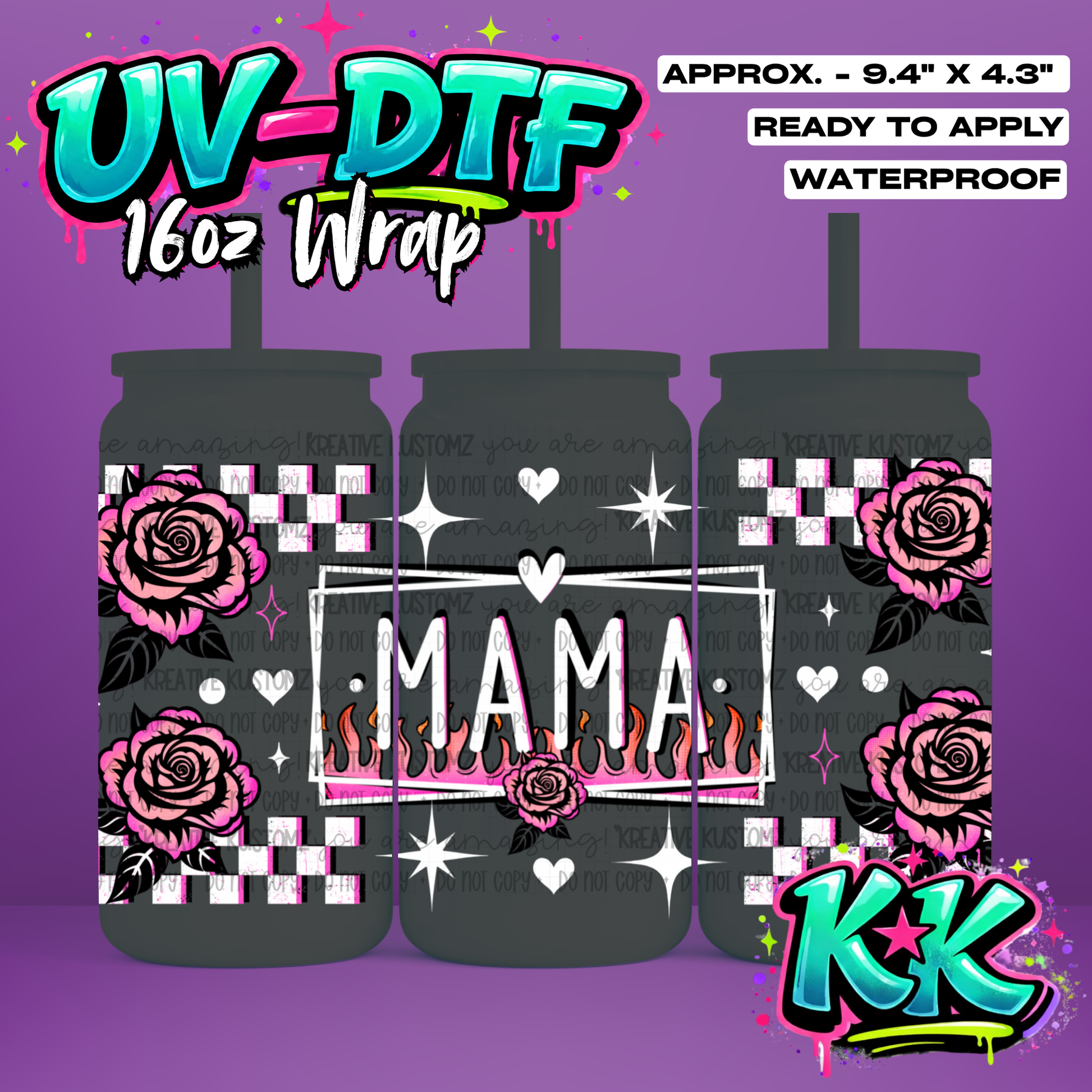 1015 | UV DTF Cup Wrap for 16oz Libbey Glass