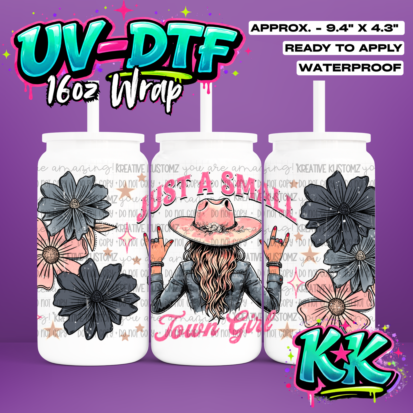 1017 | UV DTF Cup Wrap for 16oz Libbey Glass