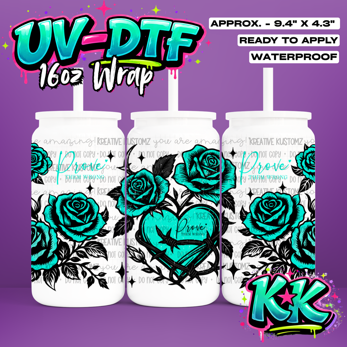 1020 | UV DTF Cup Wrap for 16oz Libbey Glass
