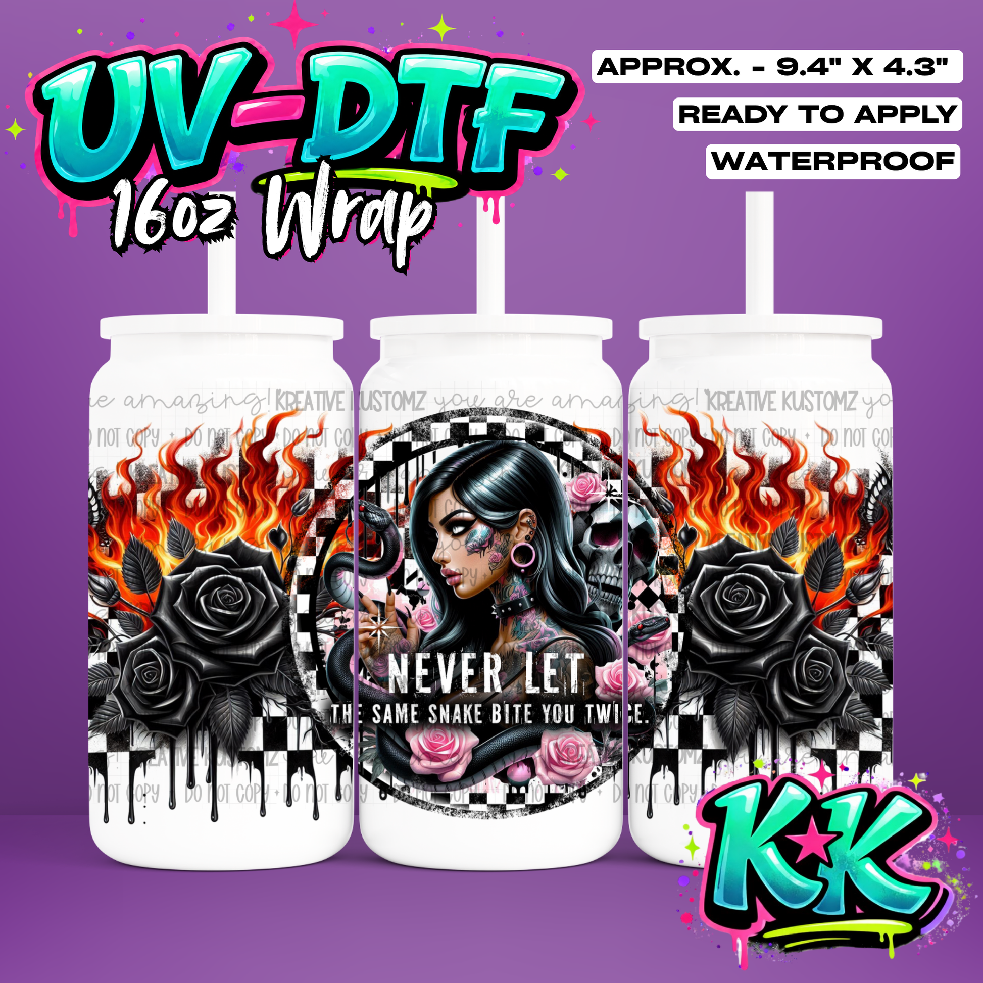 1021 | UV DTF Cup Wrap for 16oz Libbey Glass