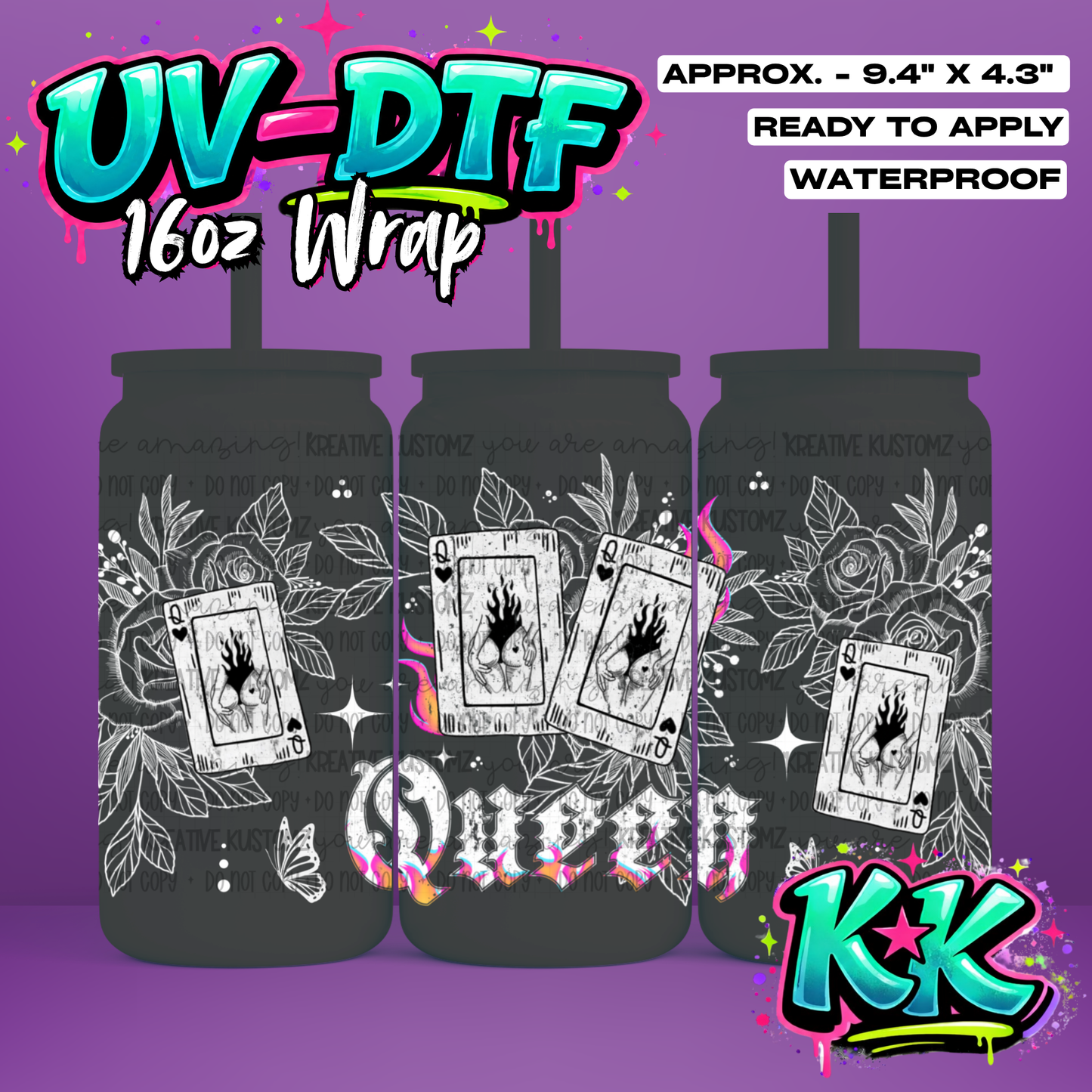 1025 | UV DTF Cup Wrap for 16oz Libbey Glass
