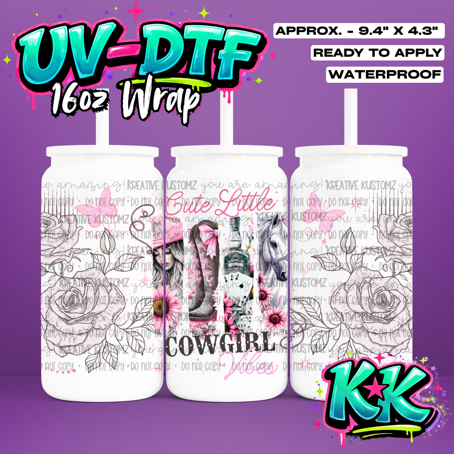 1026 | UV DTF Cup Wrap for 16oz Libbey Glass