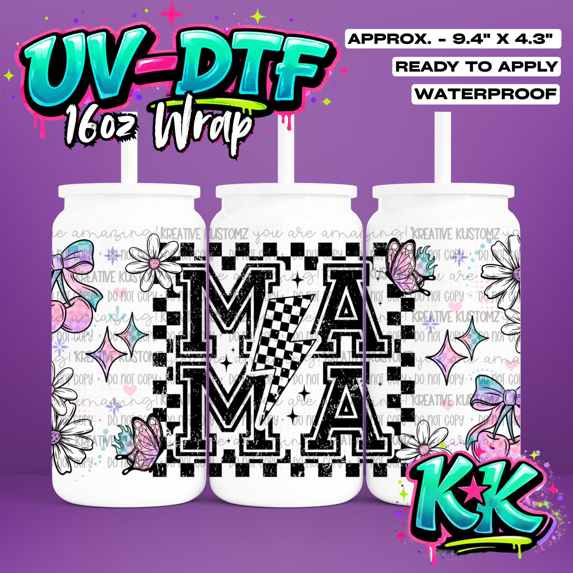 1032 | UV DTF Cup Wrap for 16oz Libbey Glass