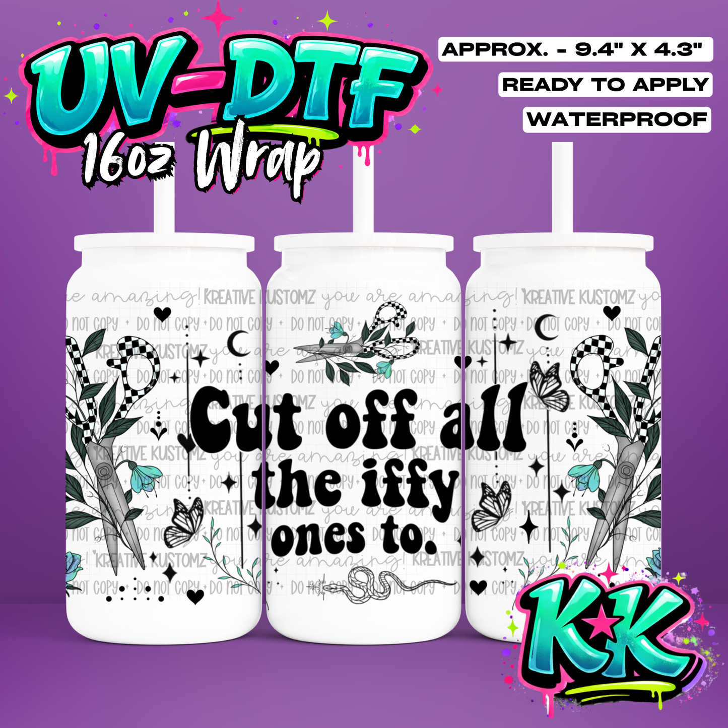 1033 | UV DTF Cup Wrap for 16oz Libbey Glass