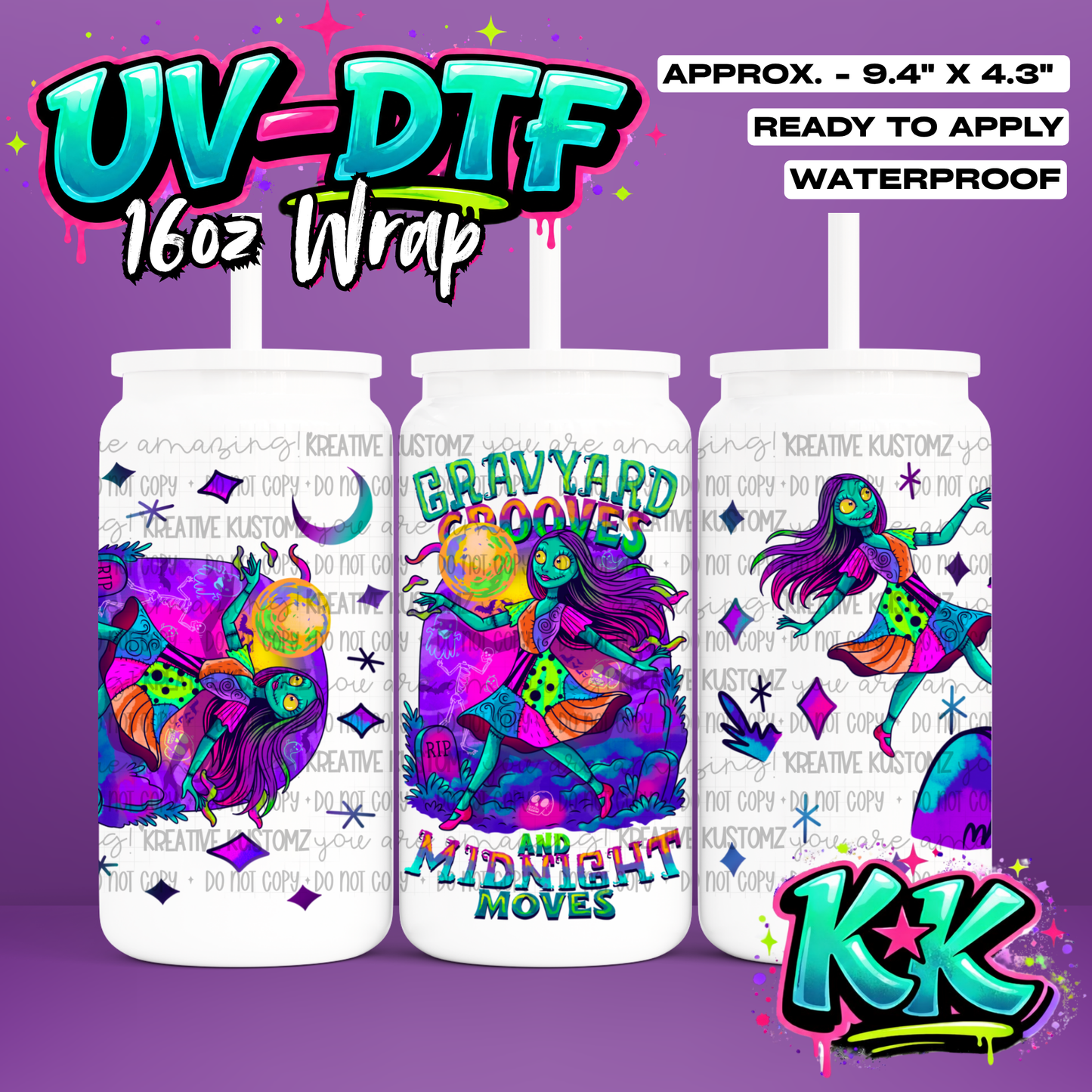 1037 | UV DTF Cup Wrap for 16oz Libbey Glass