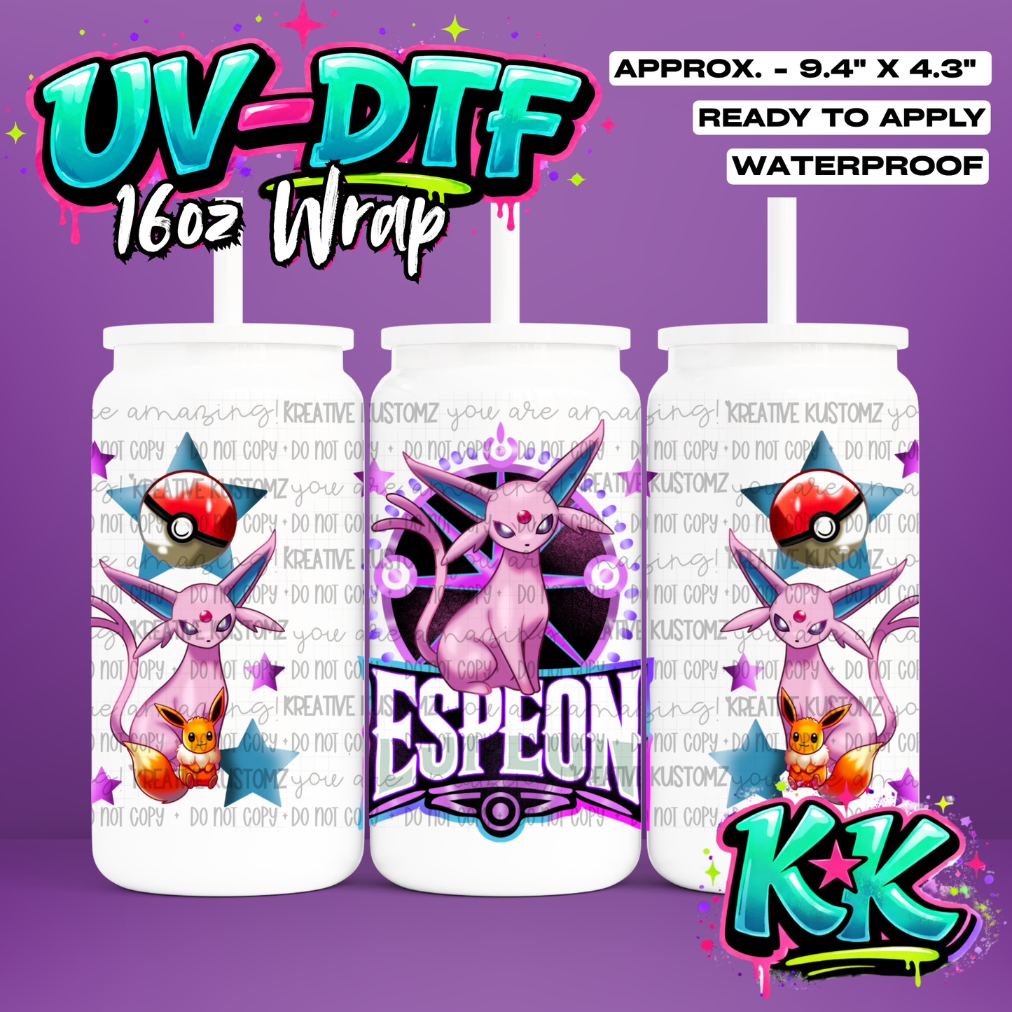 1050 | UV DTF Cup Wrap for 16oz Libbey Glass