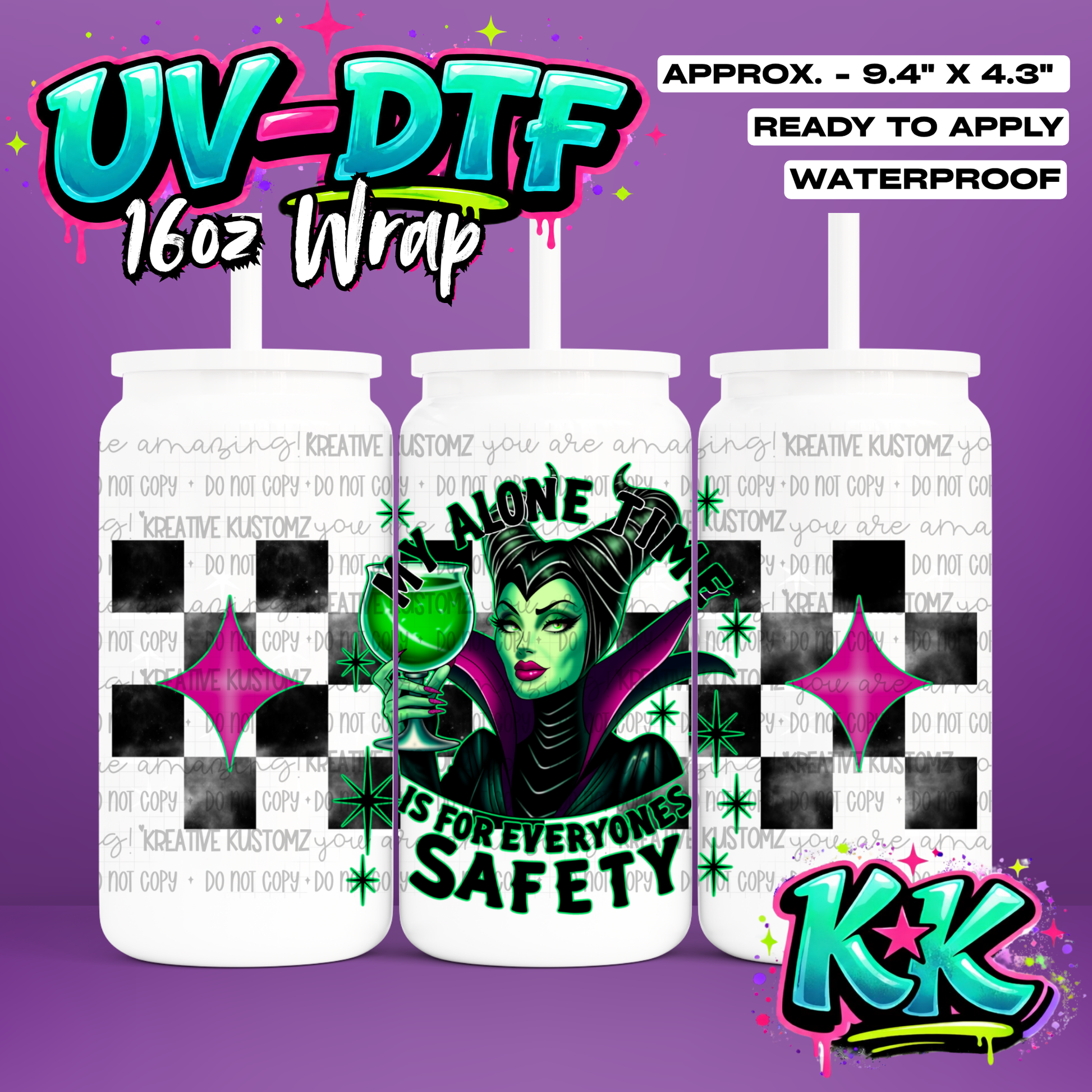 1053 | UV DTF Cup Wrap for 16oz Libbey Glass