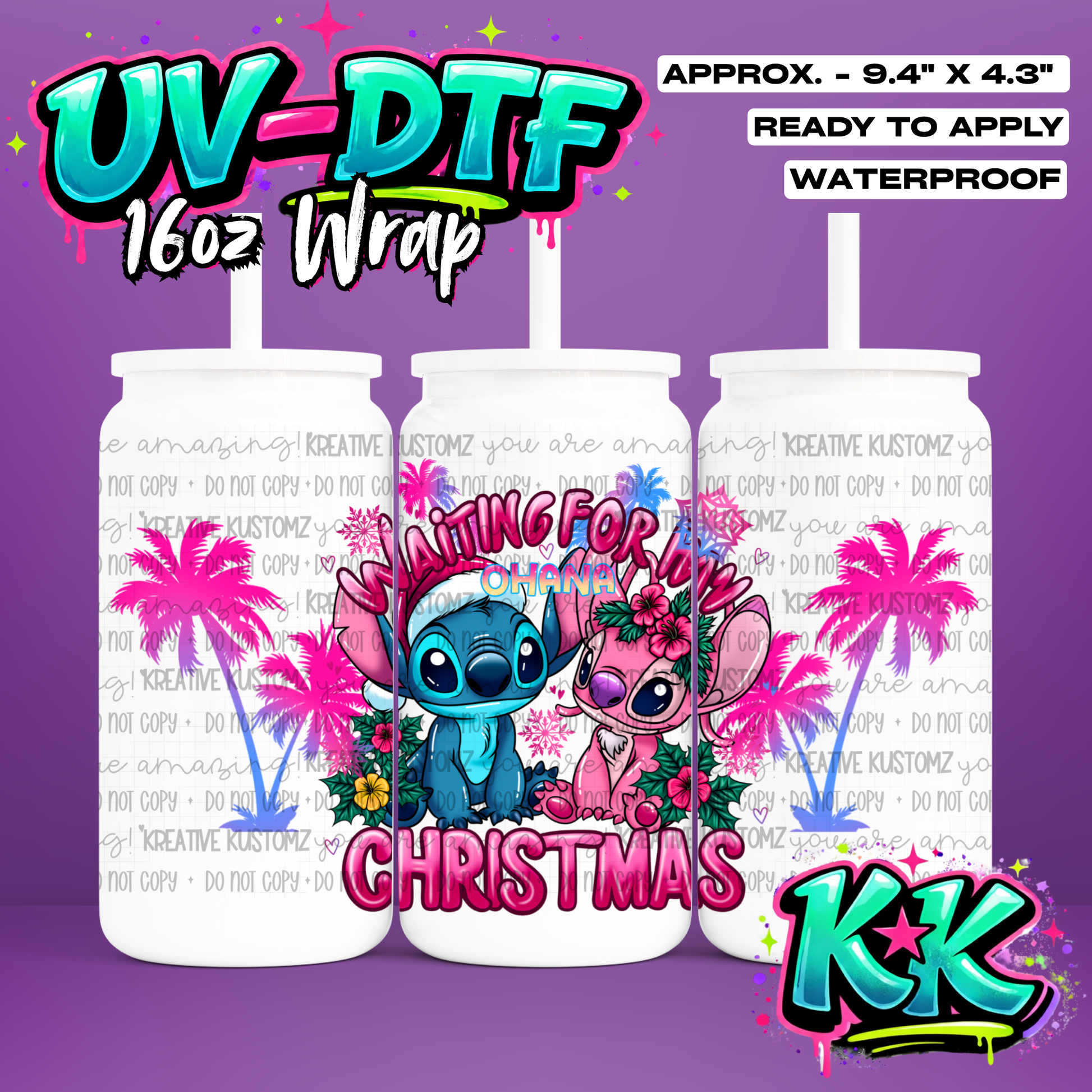 1055 | UV DTF Cup Wrap for 16oz Libbey Glass
