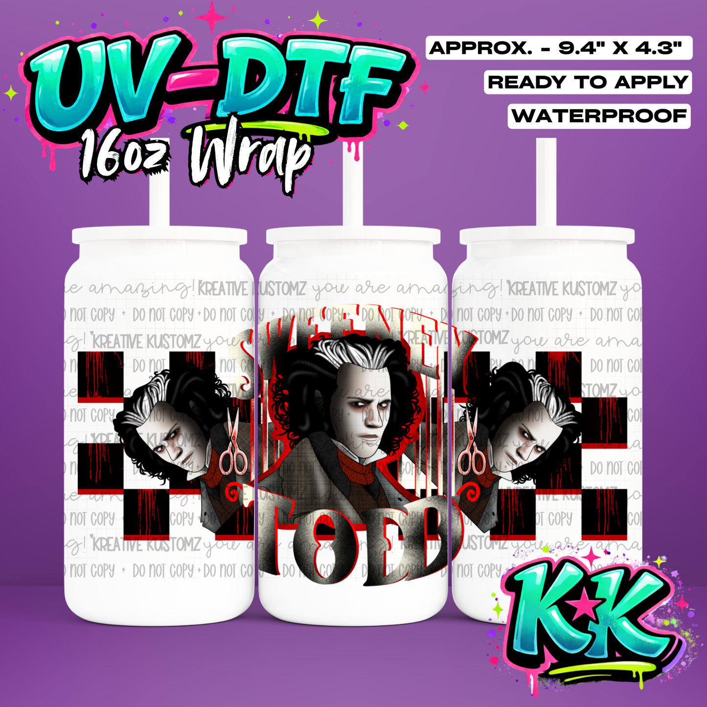 1064 | UV DTF Cup Wrap for 16oz Libbey Glass