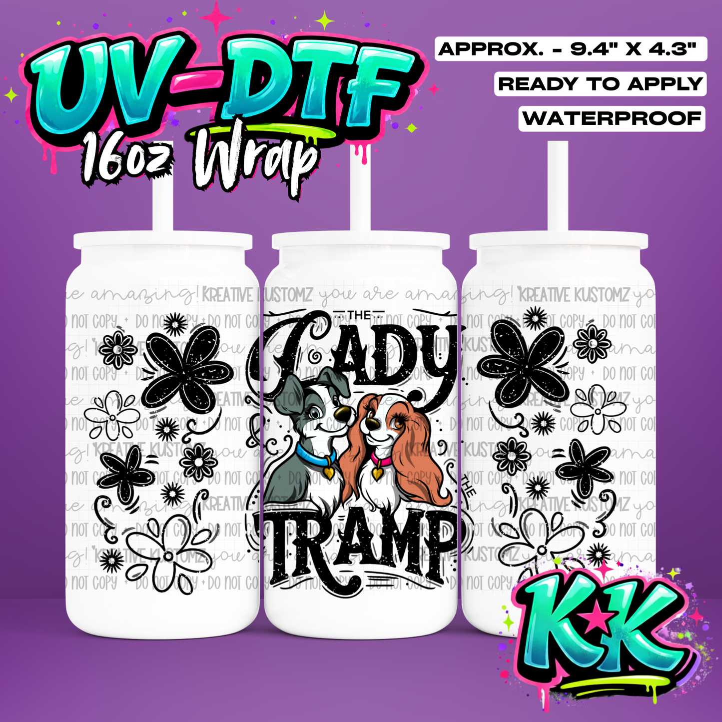 1069 | UV DTF Cup Wrap for 16oz Libbey Glass