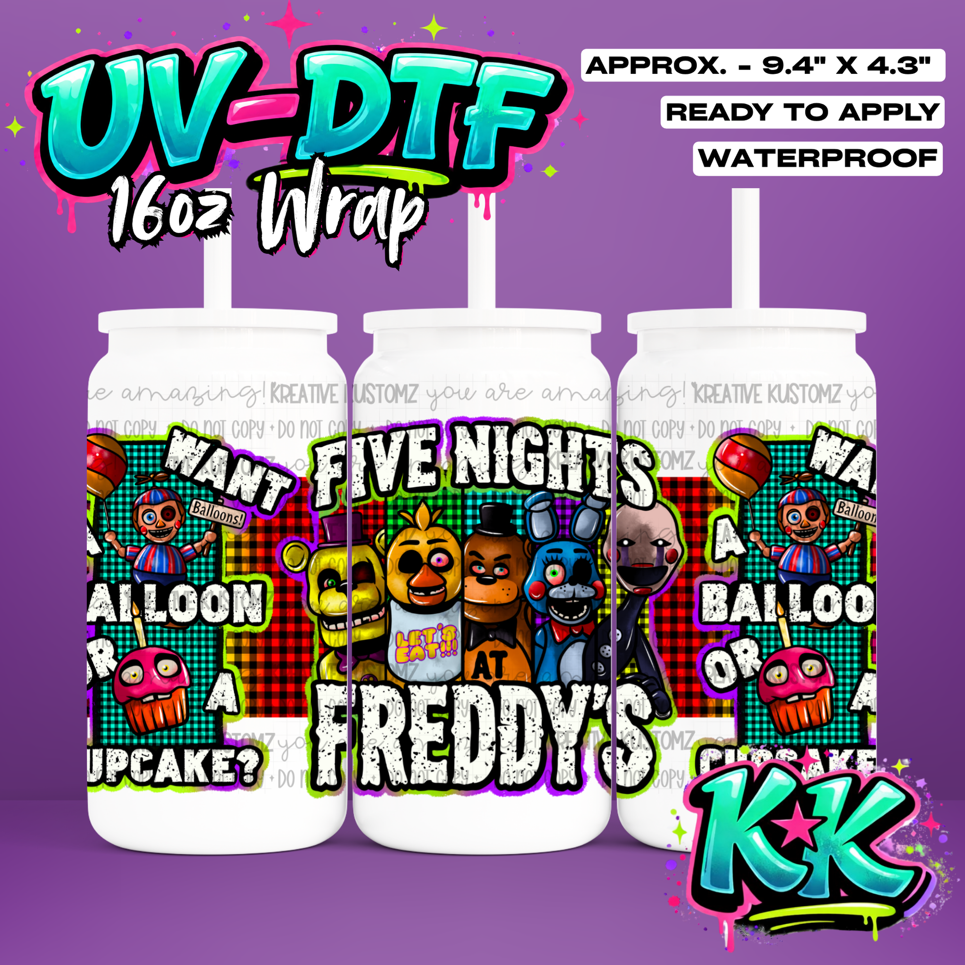 1070 | UV DTF Cup Wrap for 16oz Libbey Glass