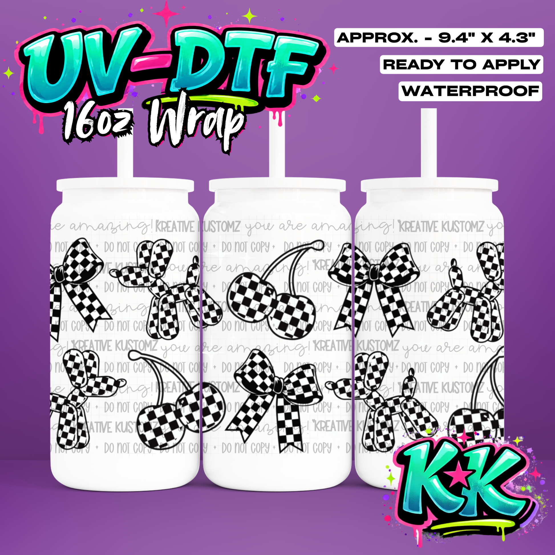1071 | UV DTF Cup Wrap for 16oz Libbey Glass