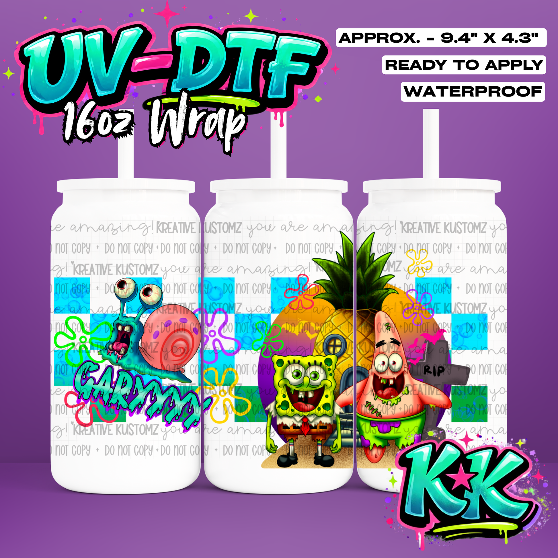 1074 | UV DTF Cup Wrap for 16oz Libbey Glass