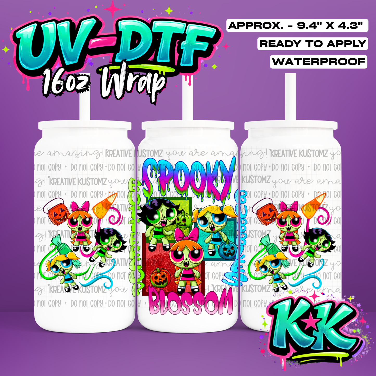1075 | UV DTF Cup Wrap for 16oz Libbey Glass