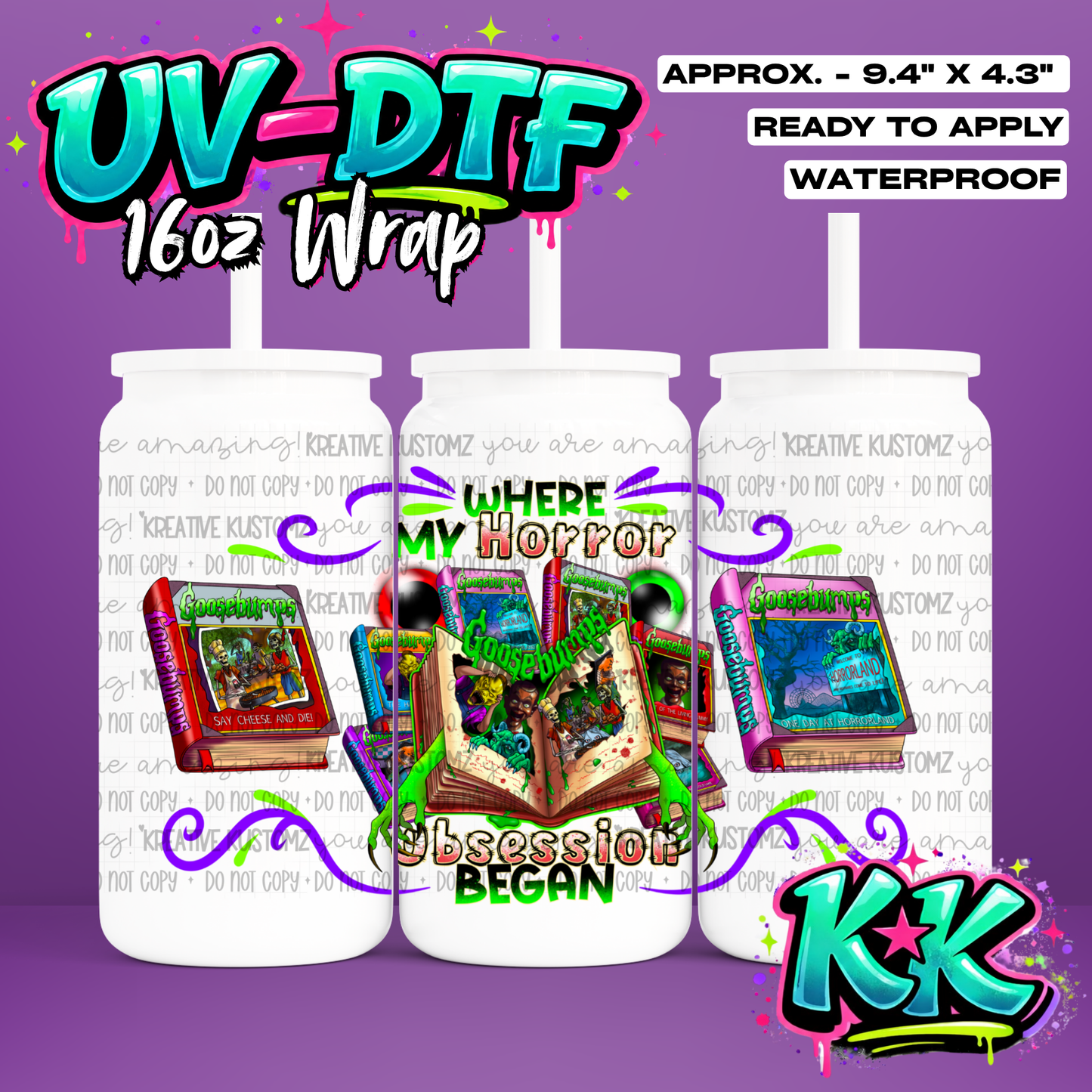 1078 | UV DTF Cup Wrap for 16oz Libbey Glass