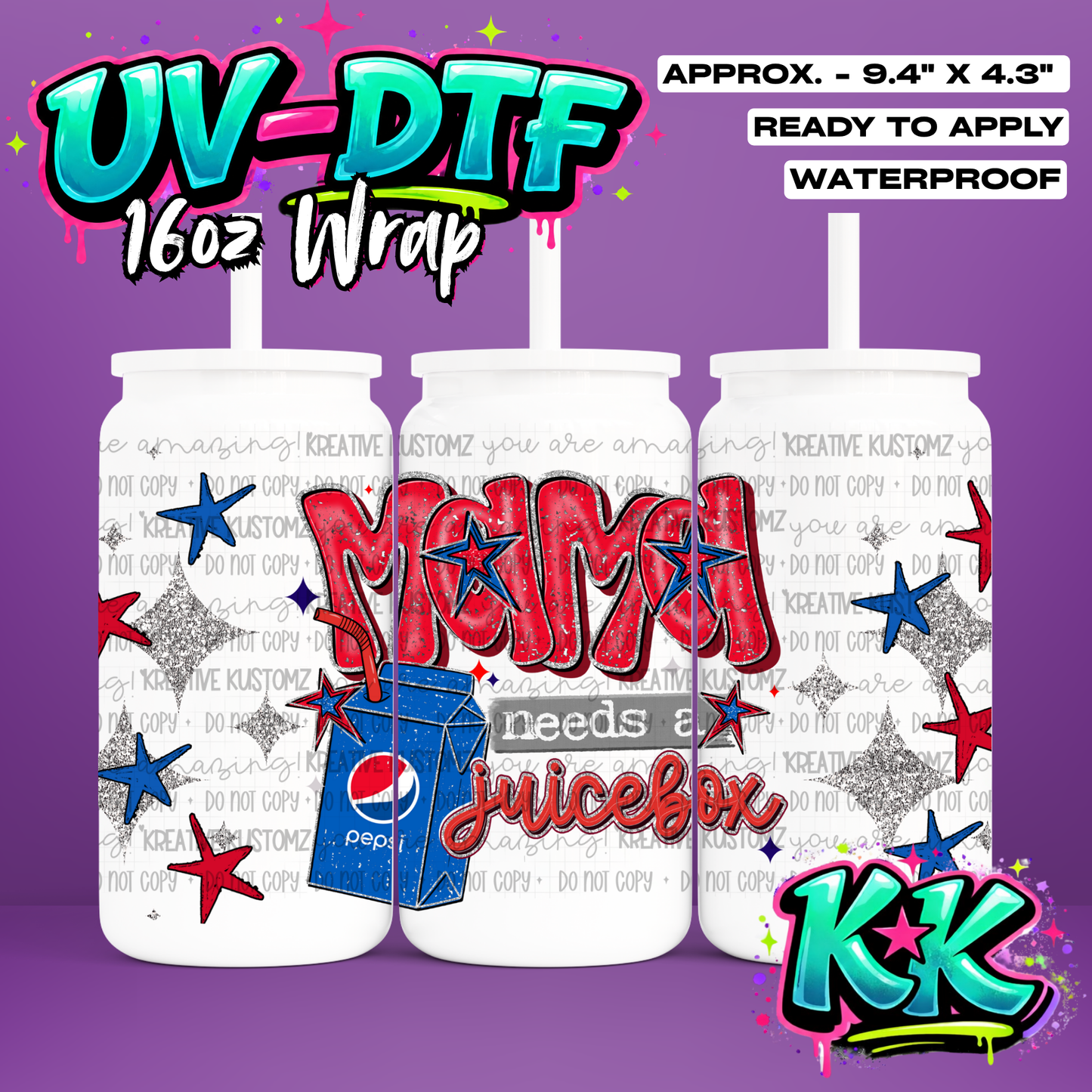 1081 | UV DTF Cup Wrap for 16oz Libbey Glass
