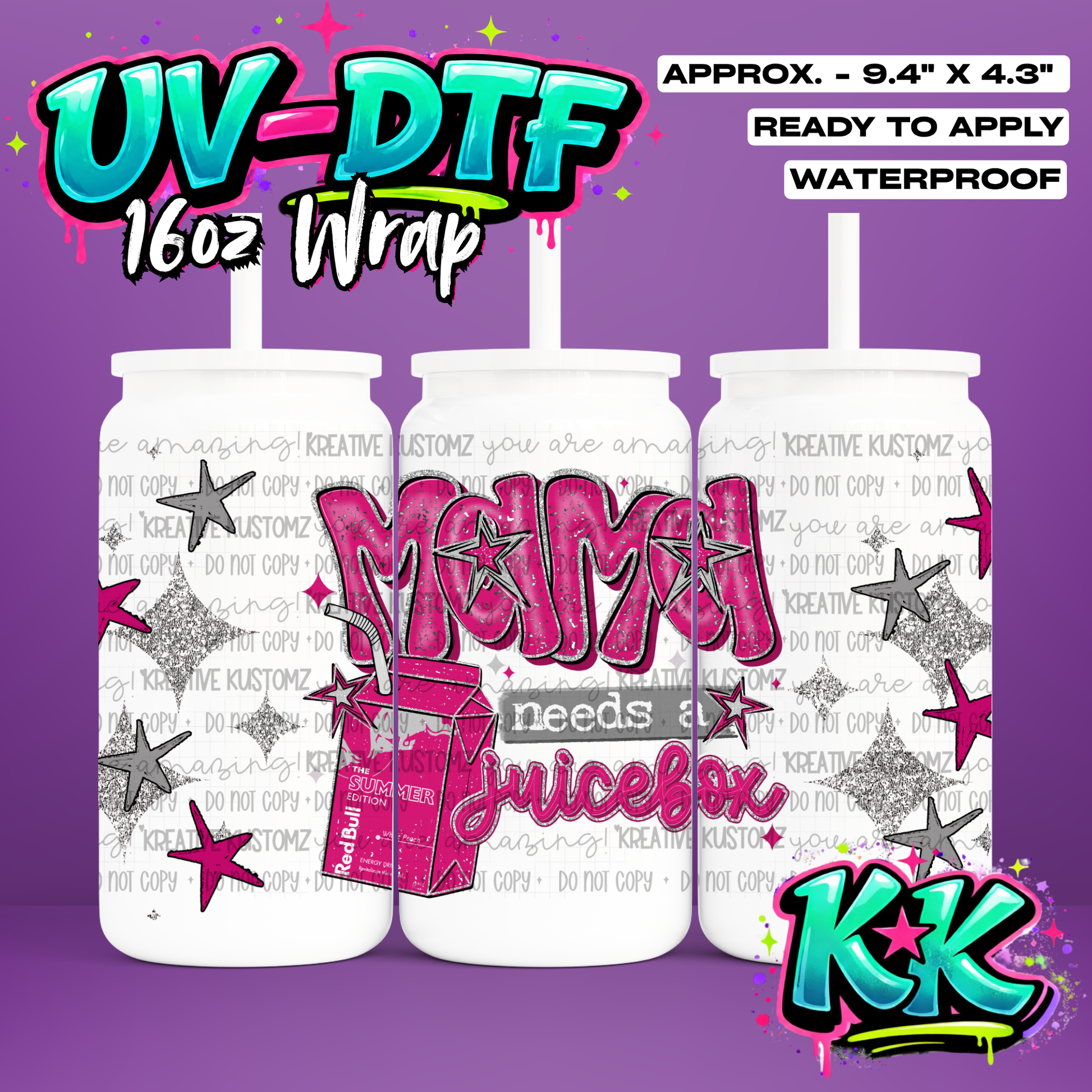 1082 | UV DTF Cup Wrap for 16oz Libbey Glass