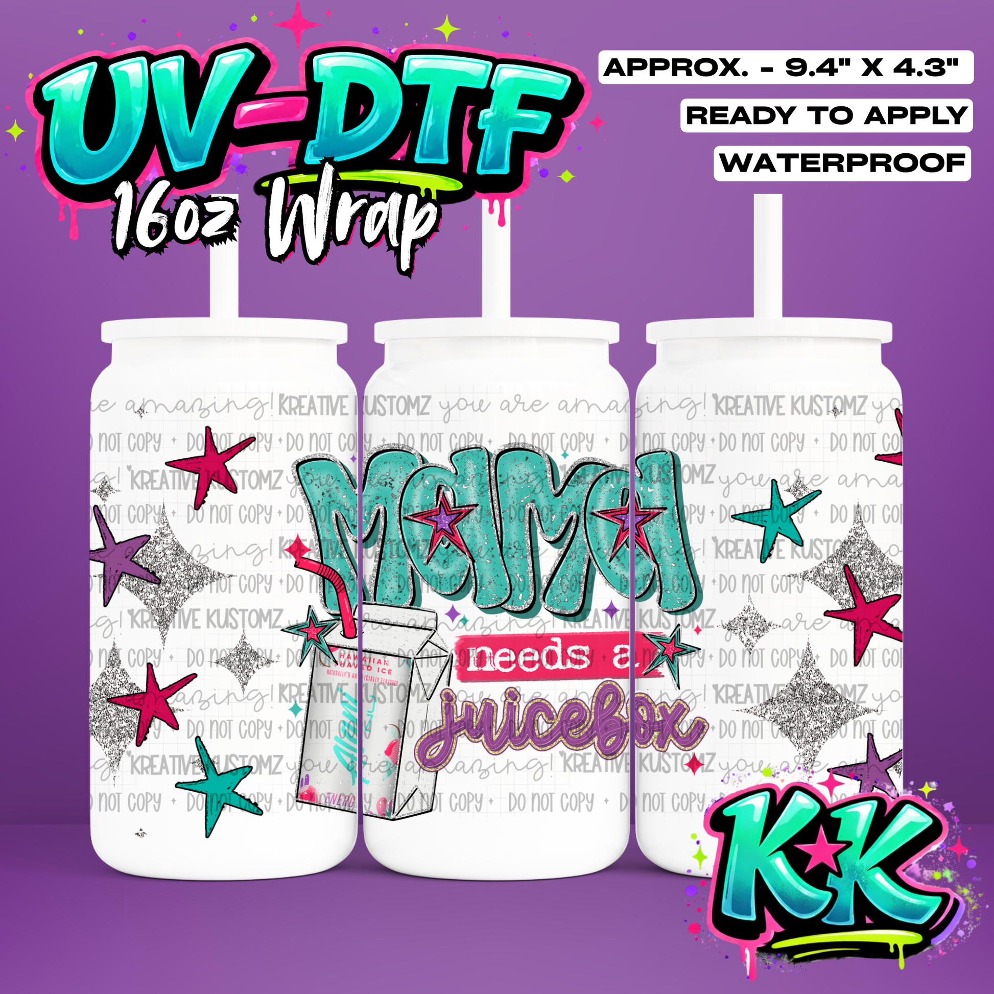 1087 | UV DTF Cup Wrap for 16oz Libbey Glass
