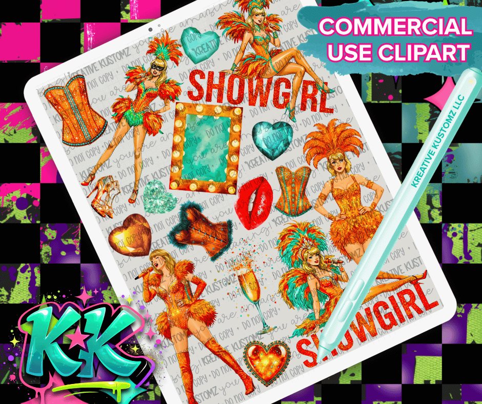 Showgirl Clipart Bundle - Digital Download