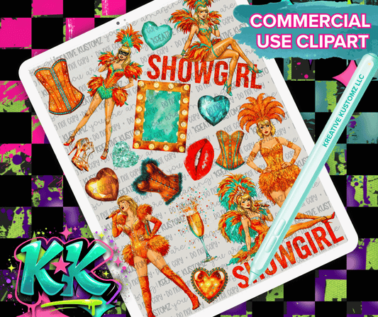 Showgirl Clipart Bundle - Digital Download