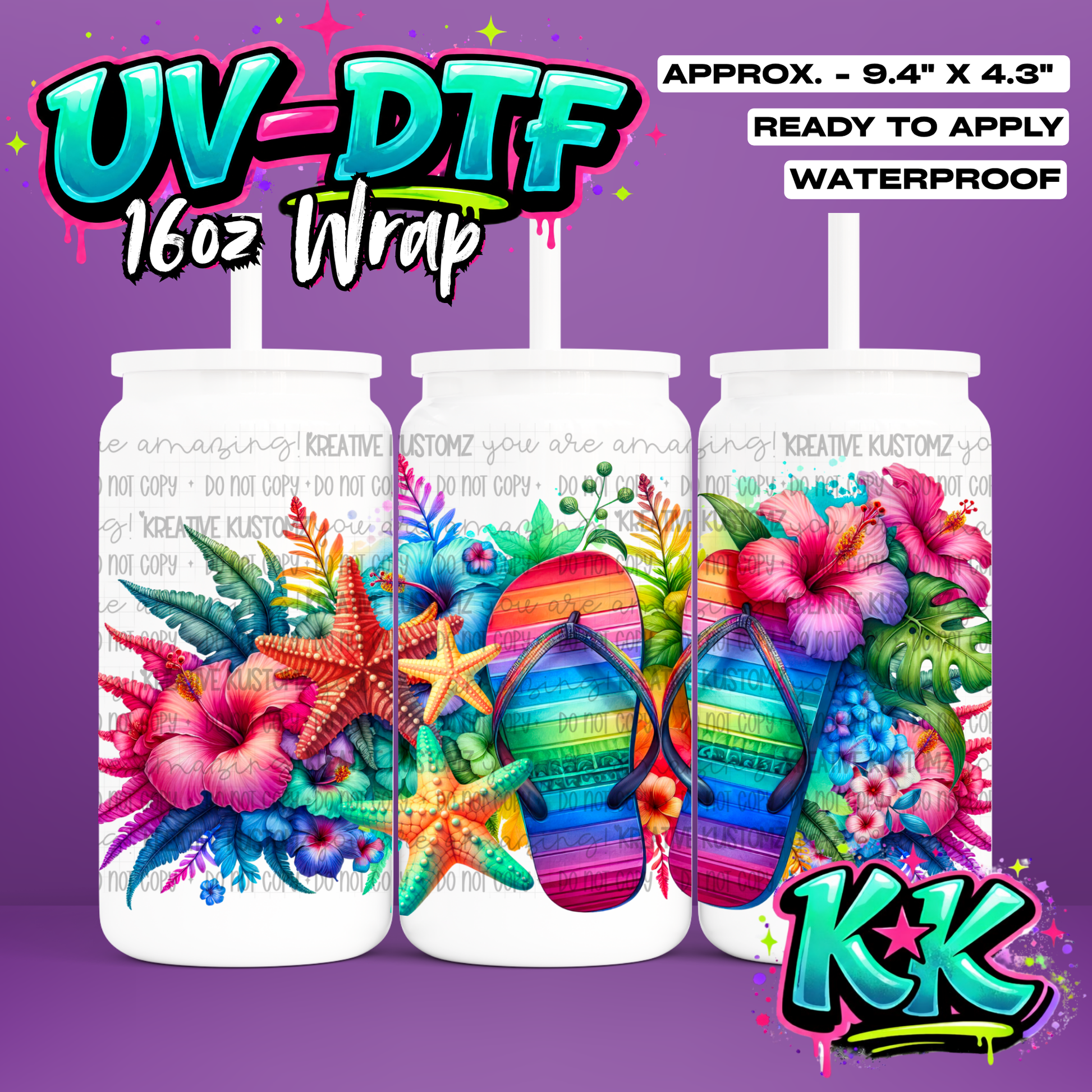 RTS | UV DTF Cup Wrap for 16oz Libbey Glass