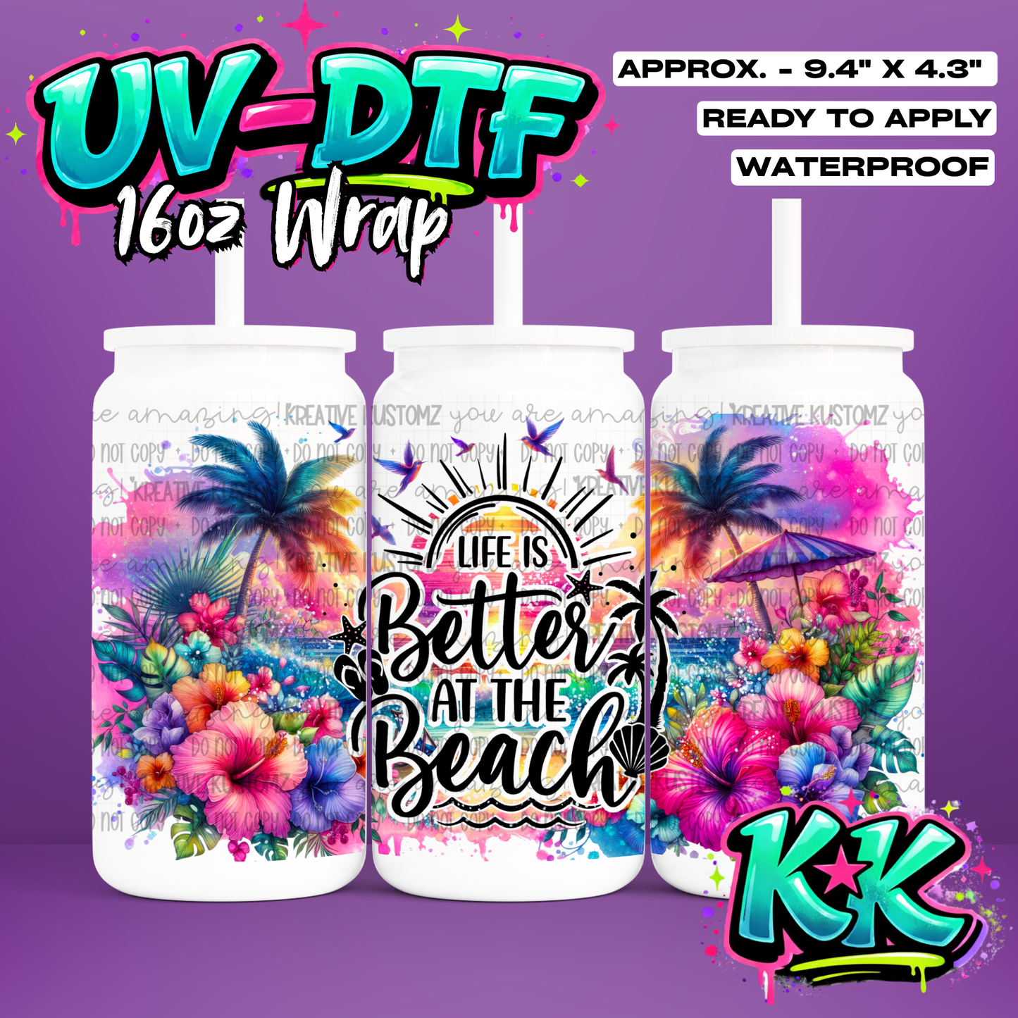 RTS | UV DTF Cup Wrap for 16oz Libbey Glass