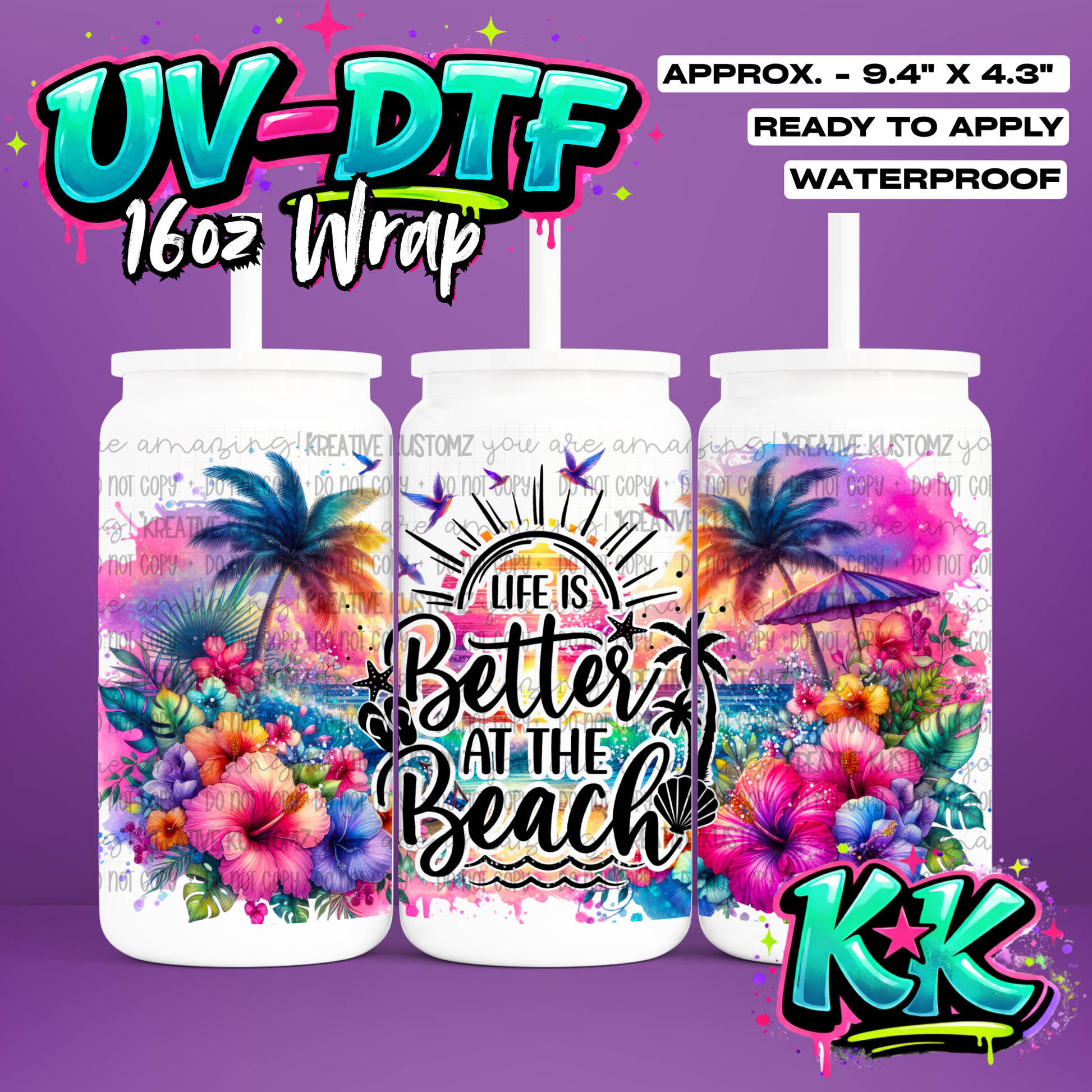 RTS | UV DTF Cup Wrap for 16oz Libbey Glass