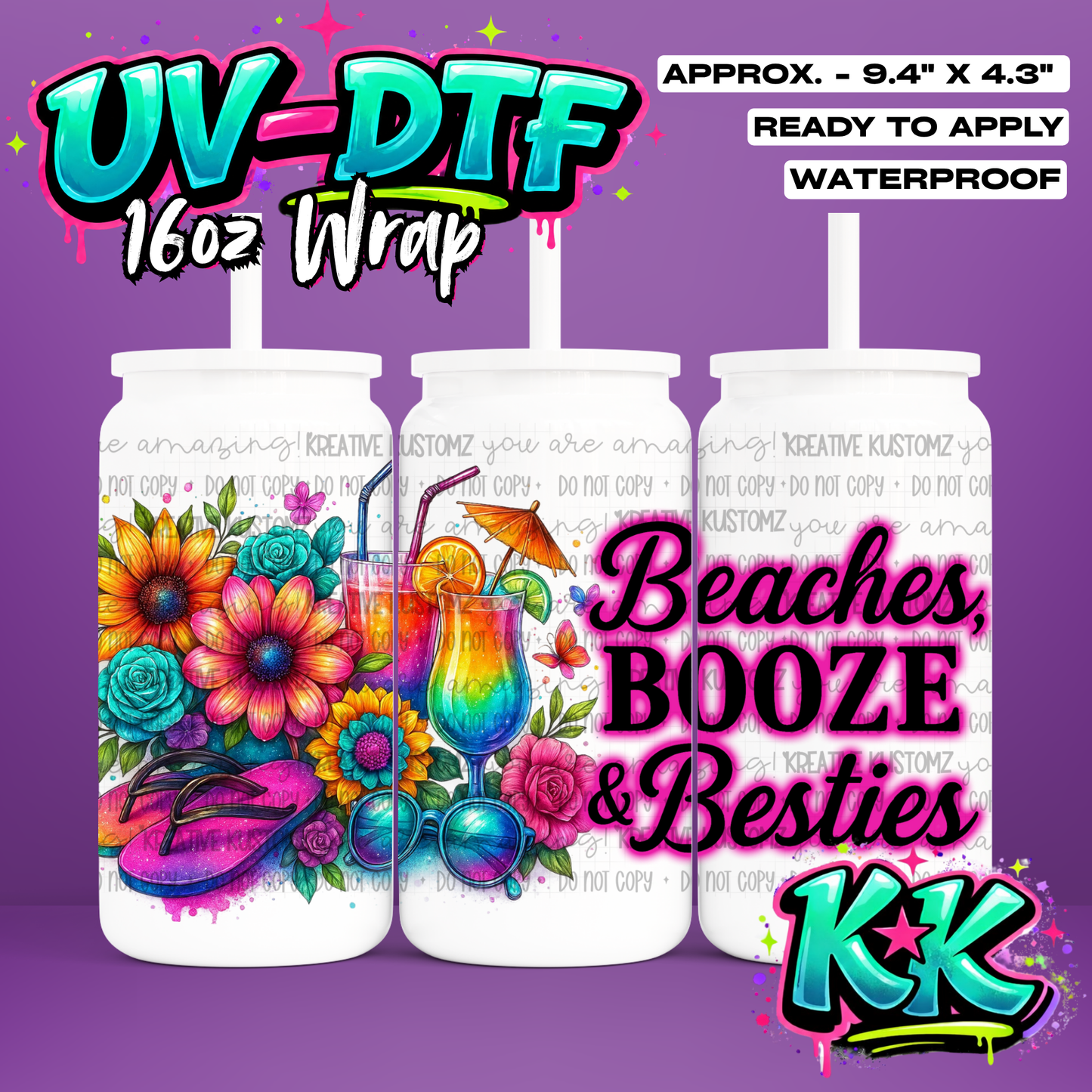 RTS | UV DTF Cup Wrap for 16oz Libbey Glass