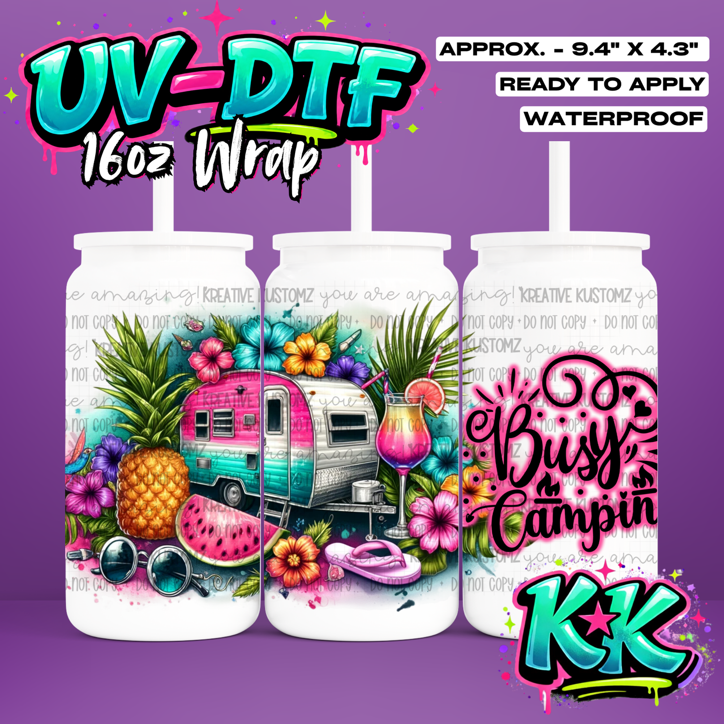 RTS | UV DTF Cup Wrap for 16oz Libbey Glass