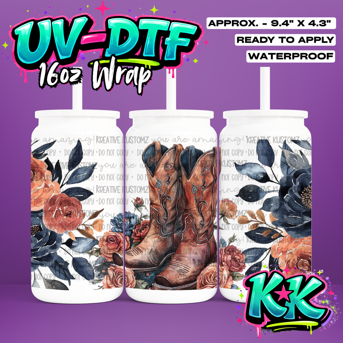 1110 | UV DTF Cup Wrap for 16oz Libbey Glass
