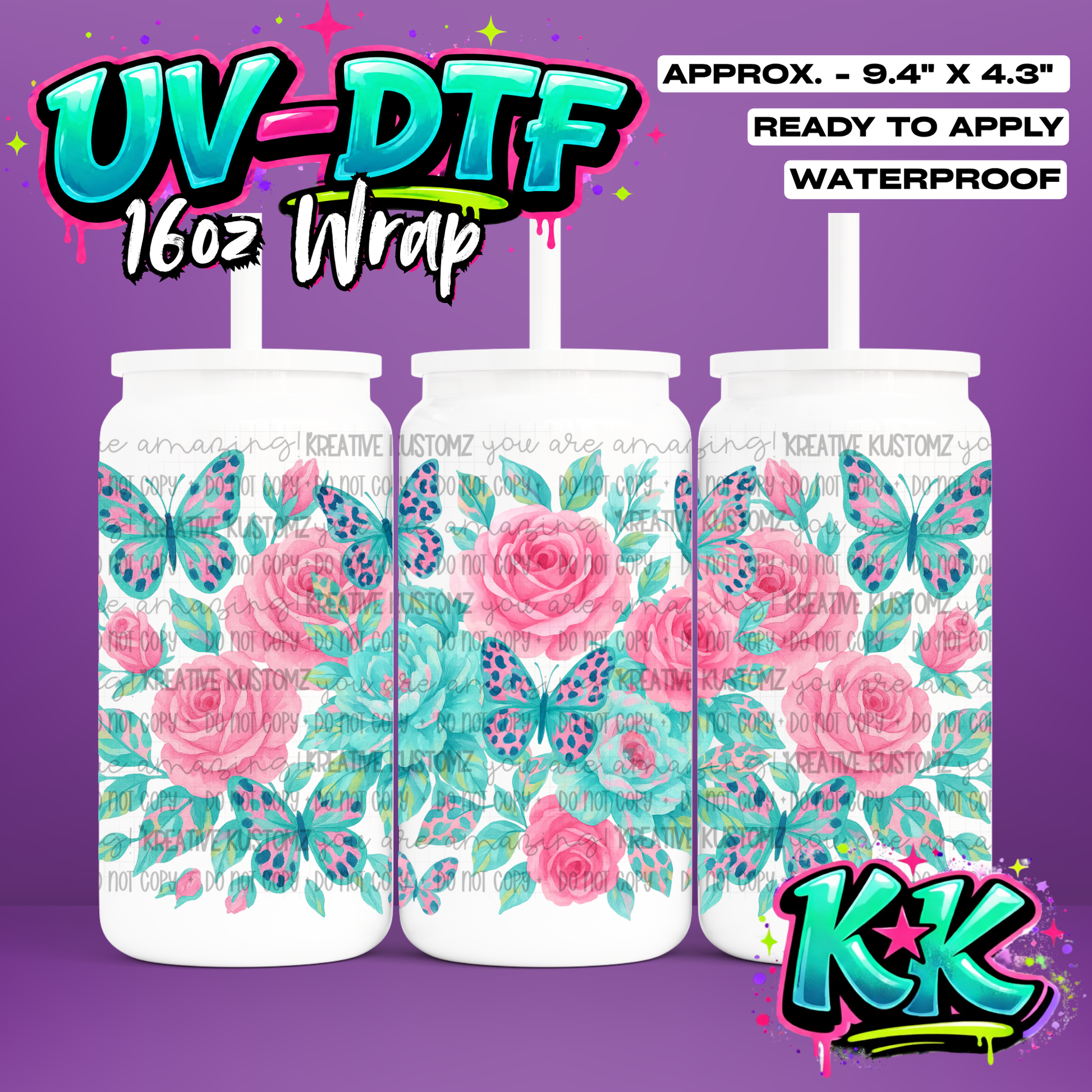 RTS | UV DTF Cup Wrap for 16oz Libbey Glass