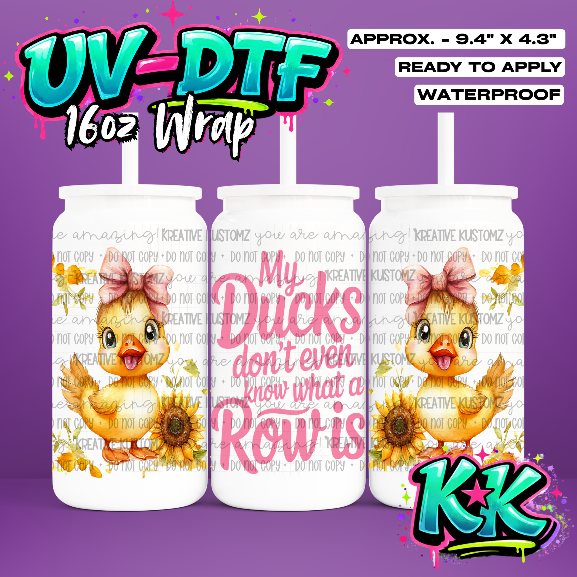 1118 | UV DTF Cup Wrap for 16oz Libbey Glass