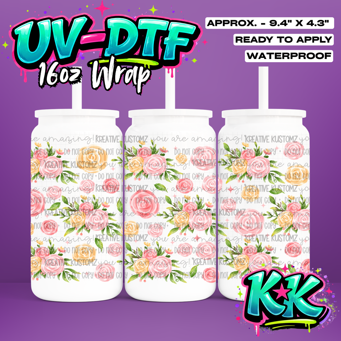 1120 | UV DTF Cup Wrap for 16oz Libbey Glass