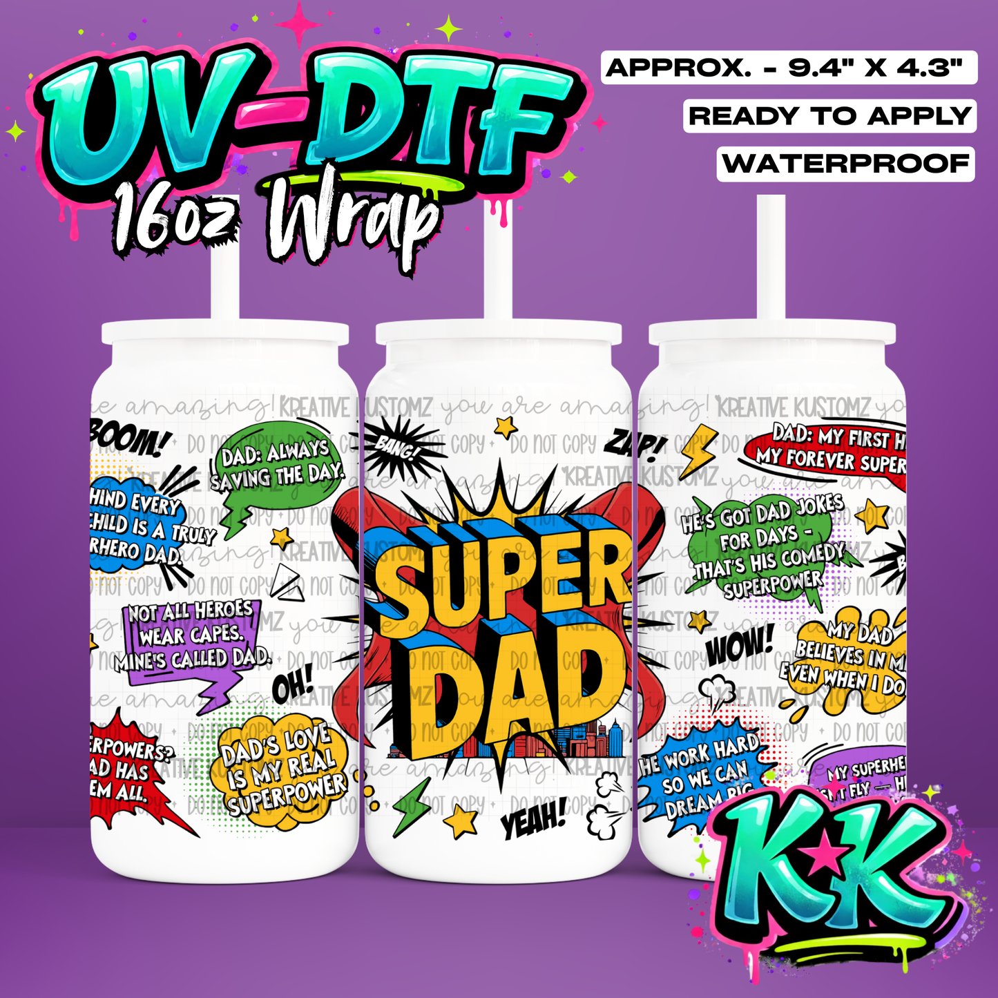 1121 | UV DTF Cup Wrap for 16oz Libbey Glass