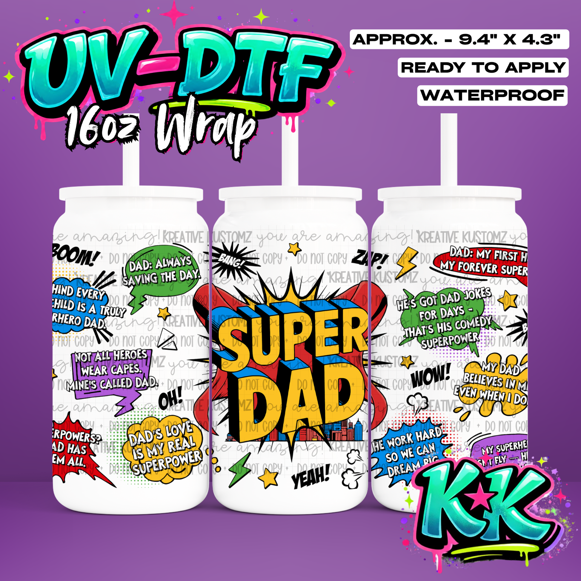 1121 | UV DTF Cup Wrap for 16oz Libbey Glass