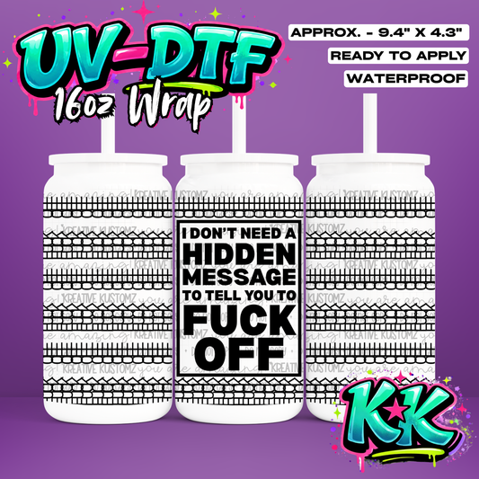 1122 | UV DTF Cup Wrap for 16oz Libbey Glass