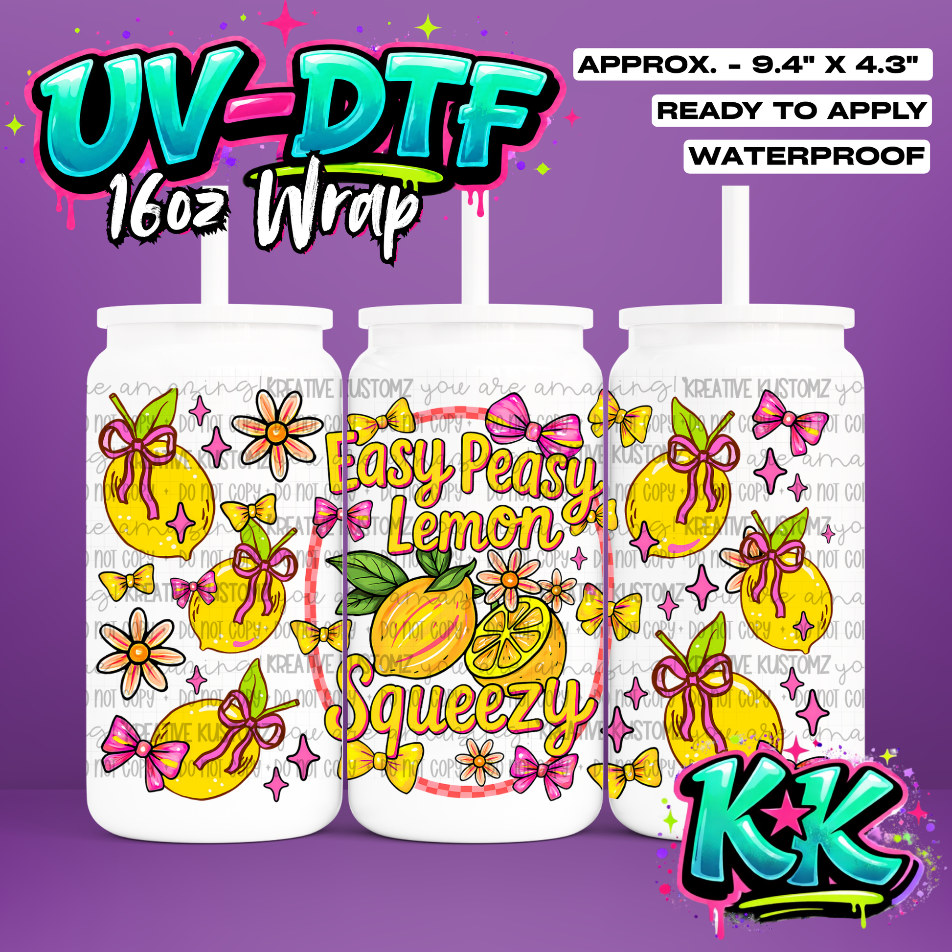1123 | UV DTF Cup Wrap for 16oz Libbey Glass