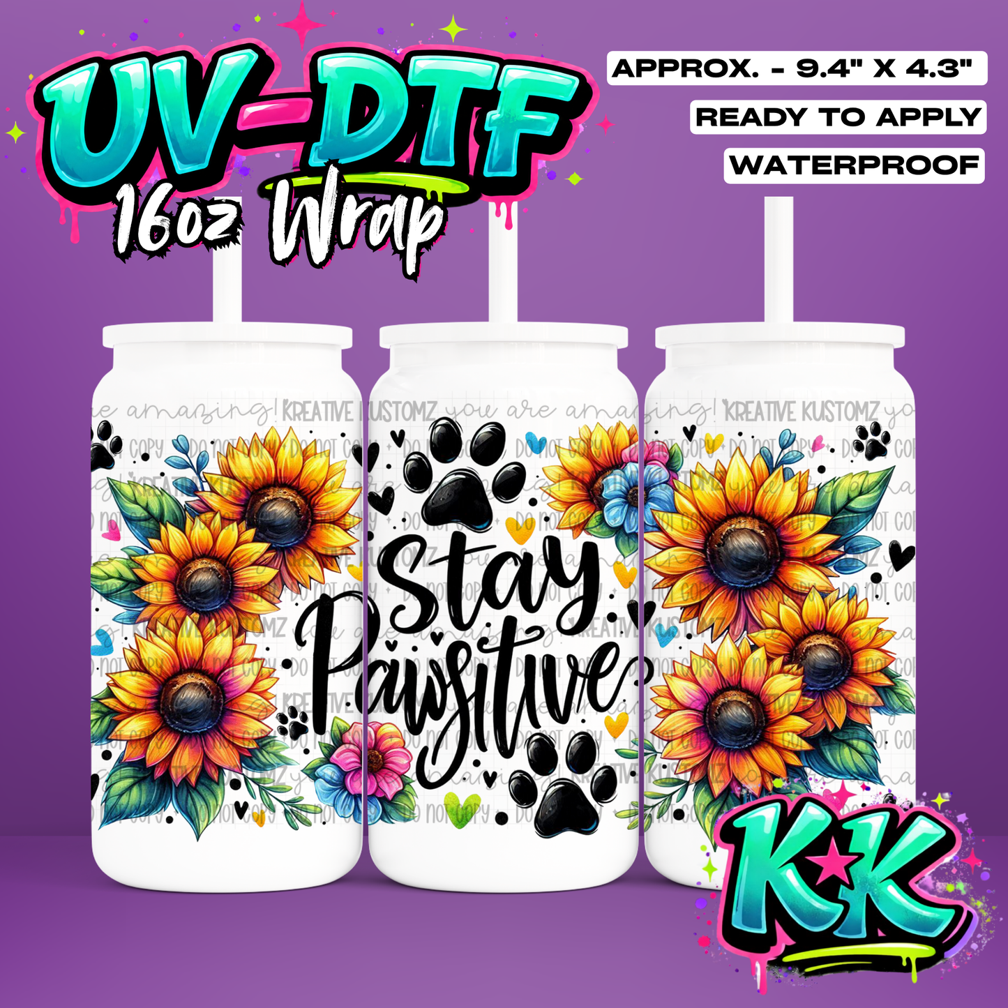 1125 | UV DTF Cup Wrap for 16oz Libbey Glass
