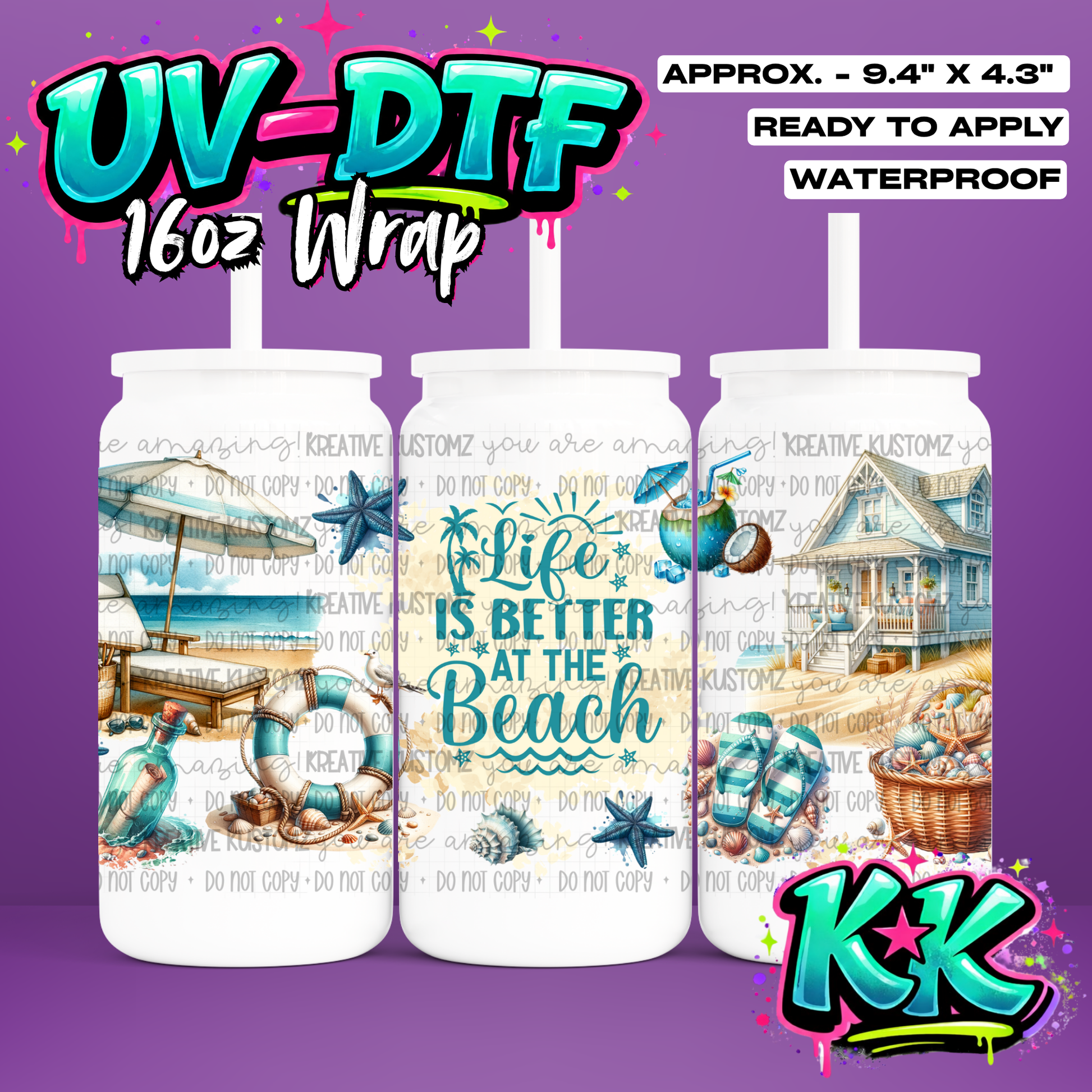 1127 | UV DTF Cup Wrap for 16oz Libbey Glass