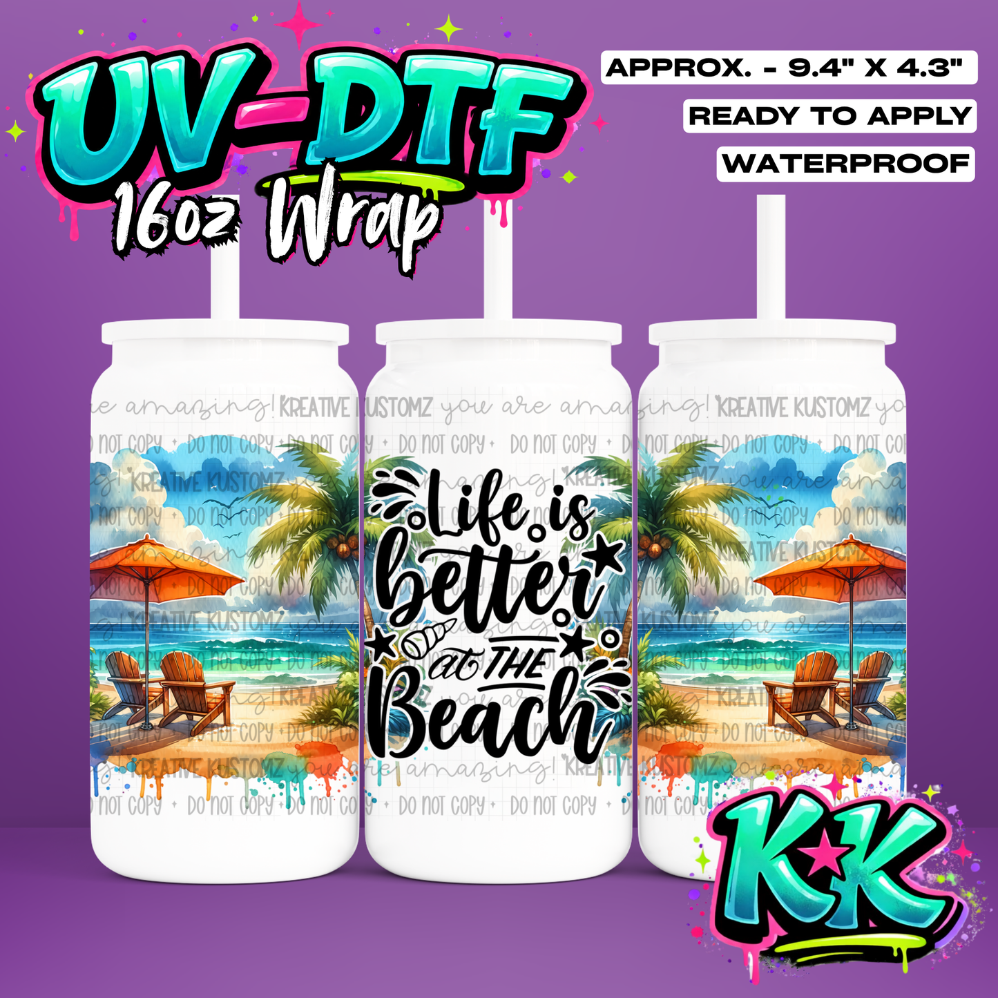 1128 | UV DTF Cup Wrap for 16oz Libbey Glass