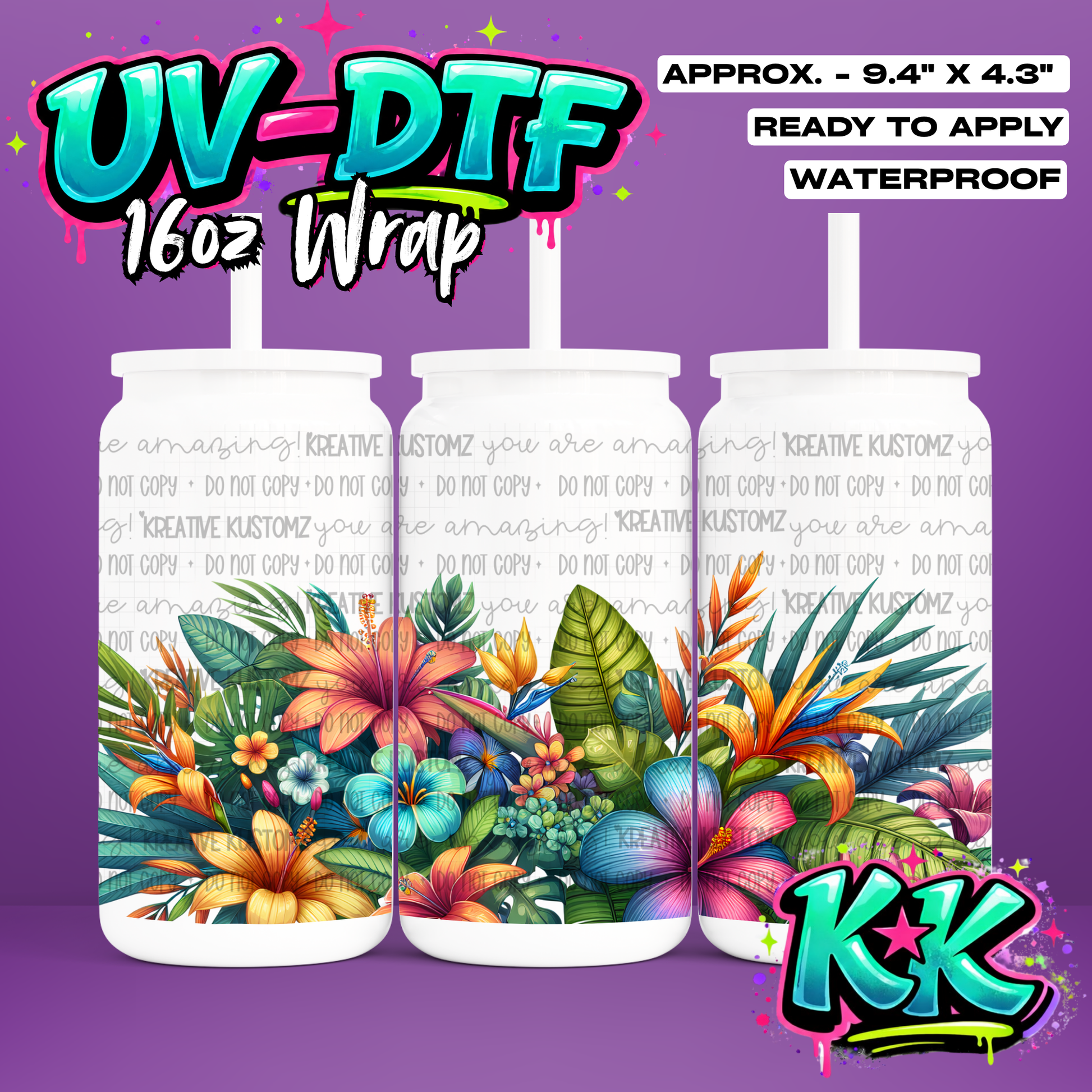 1133 | UV DTF Cup Wrap for 16oz Libbey Glass